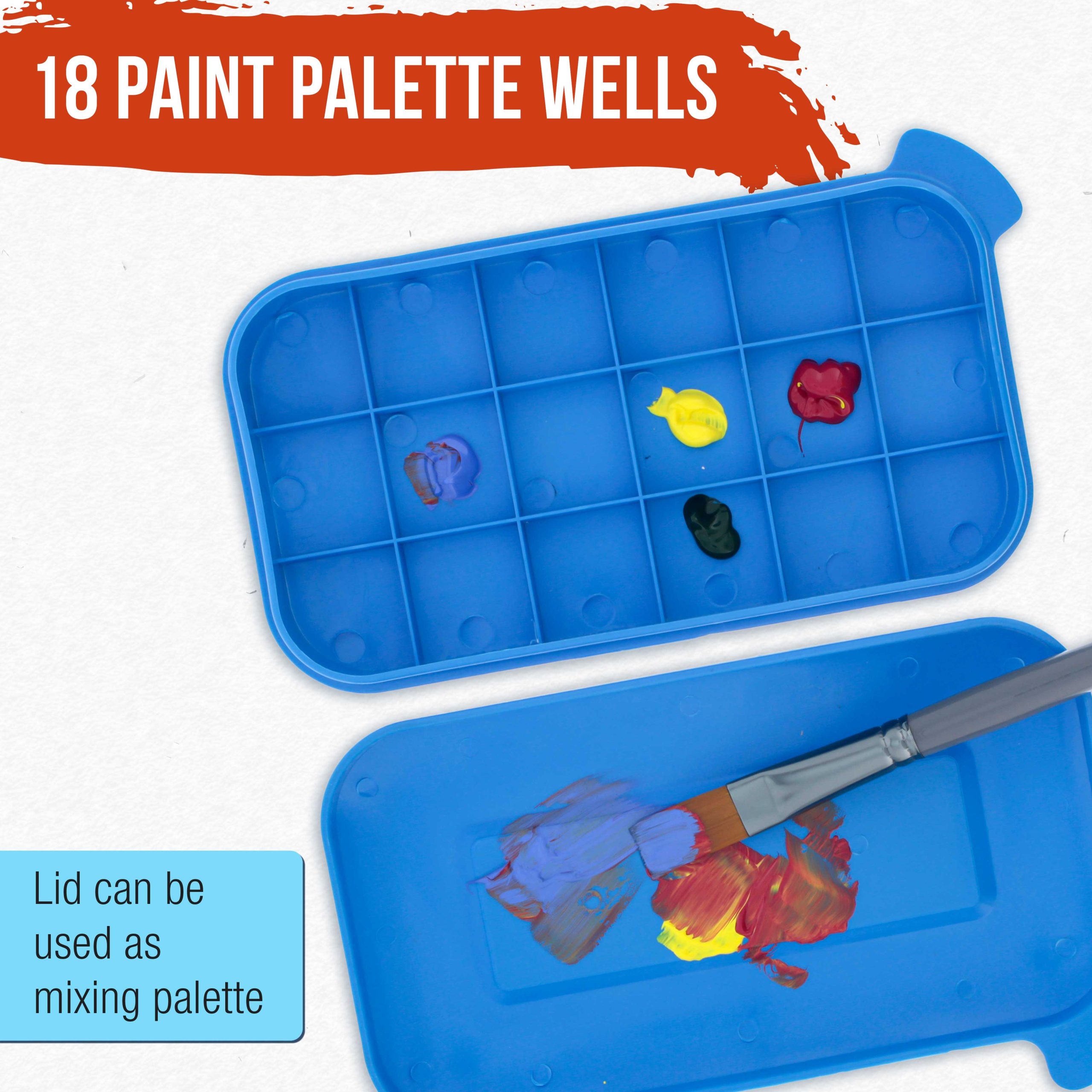 16-Hole Plastic Paint Brush Cleaner Washer & Paint Brush Holder with Palette Lid for Acrylic. Watercolor & Oil Paints - Image 5