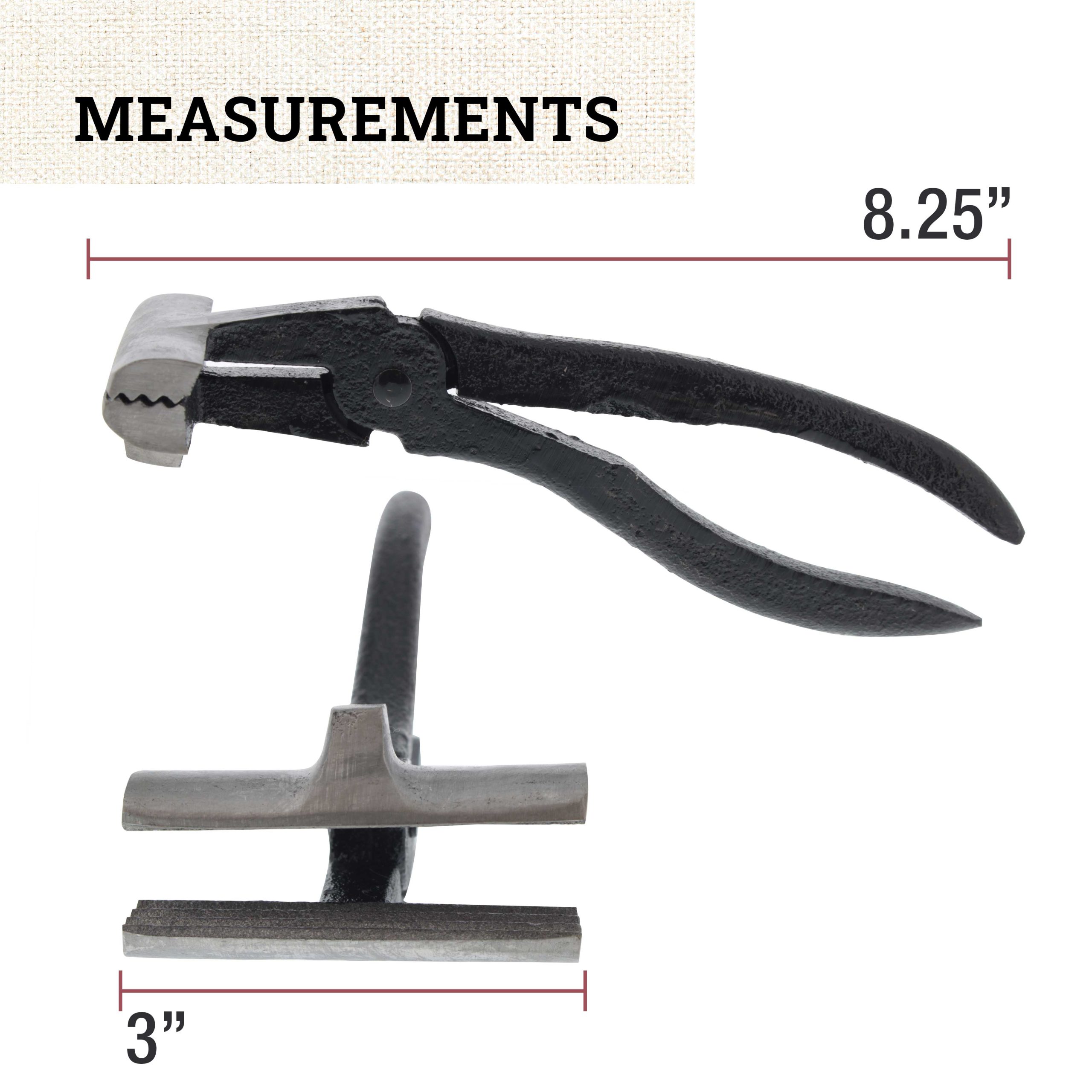 Canvas Stretcher Pliers - Cast Iron Tool with Hammer & Jaw Gripper - Canvas Pliers for Stretching Fabric - Image 3