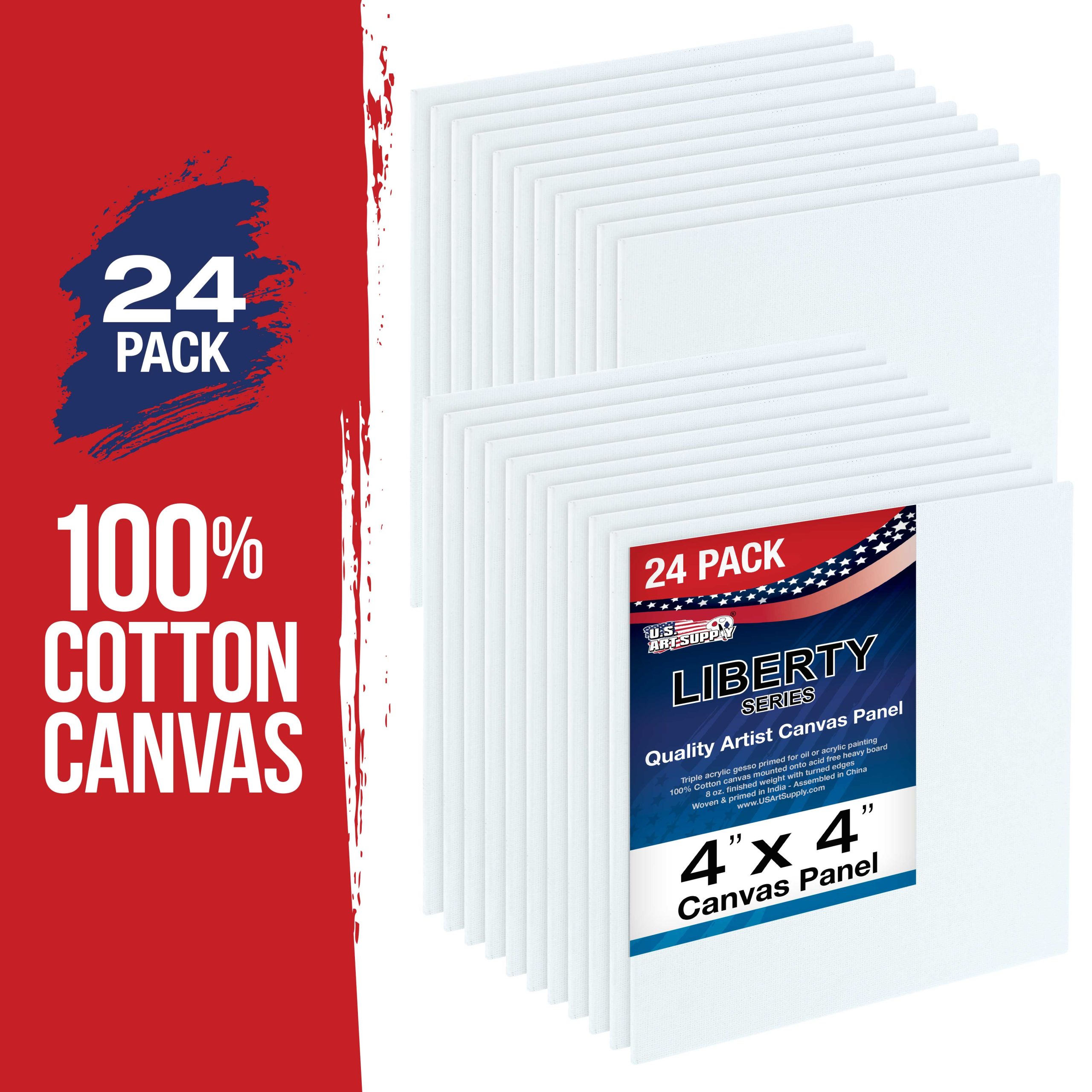 4 X 4 Inch Professional Art Canvas Board Panels 24 Pack - 8 Ounce Heavyweight Cotton Acid Free Canvases for Painting Acrylics and Watercolor (1 Case of 24 Single Canvas Painting Panels) - Image 2