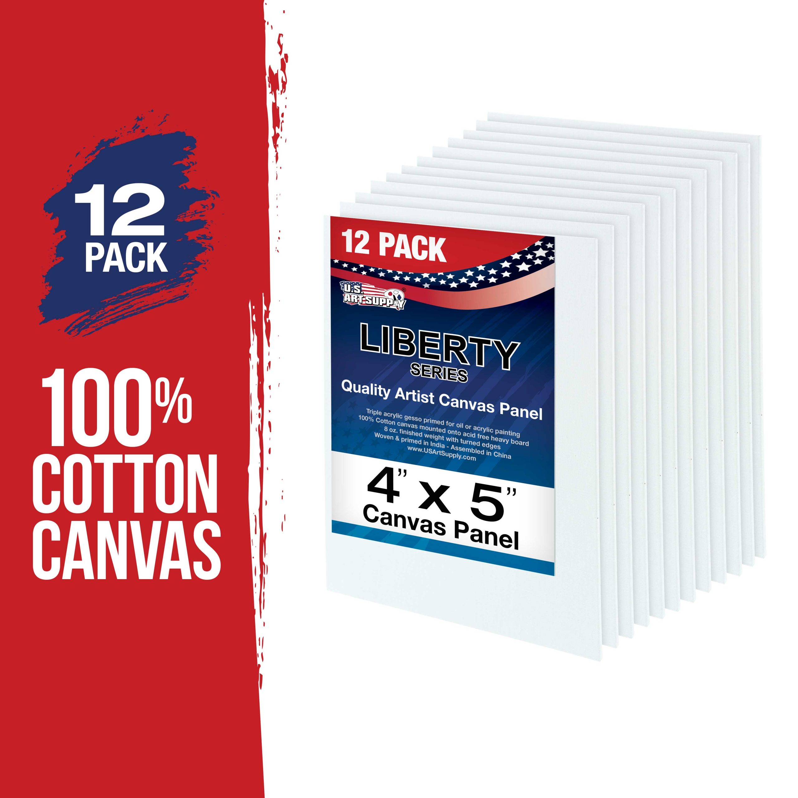 4 X 5 Inch Professional Art Canvas Board Panels 12 Pack - 8 Ounce Heavyweight Cotton Acid Free Canvases for Painting Acrylics and Watercolor (1 Case of 12 Single Canvas Painting Panels) - Image 2