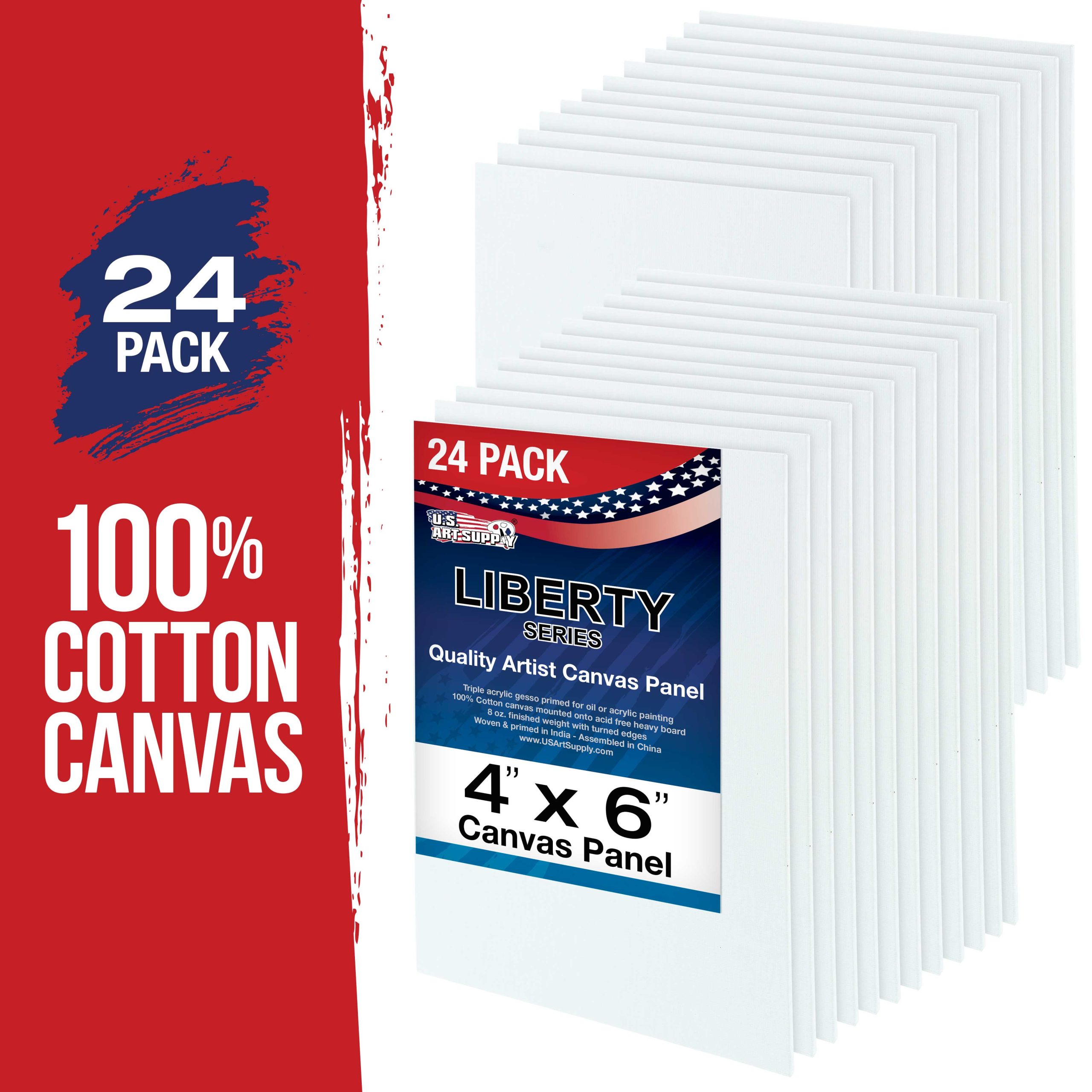 4 X 6 Inch Professional Art Canvas Board Panels 24 Pack - 8 Ounce Heavyweight Cotton Acid Free Canvases for Painting Acrylics and Watercolor (1 Case of 24 Single Canvas Painting Panels) - Image 2