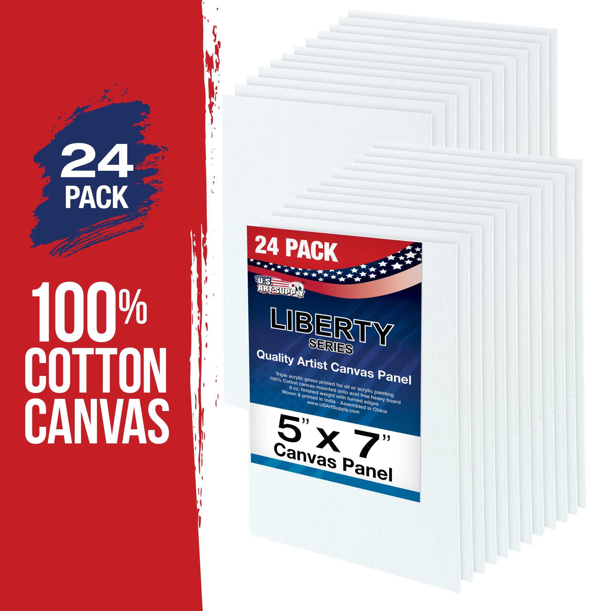 5 X 7 Inch Professional Art Canvas Board Panels 24 Pack - 8 Ounce Heavyweight Cotton Acid Free Canvases for Painting Acrylics and Watercolor (1 Case of 24 Single Canvas Painting Panels) - Image 2