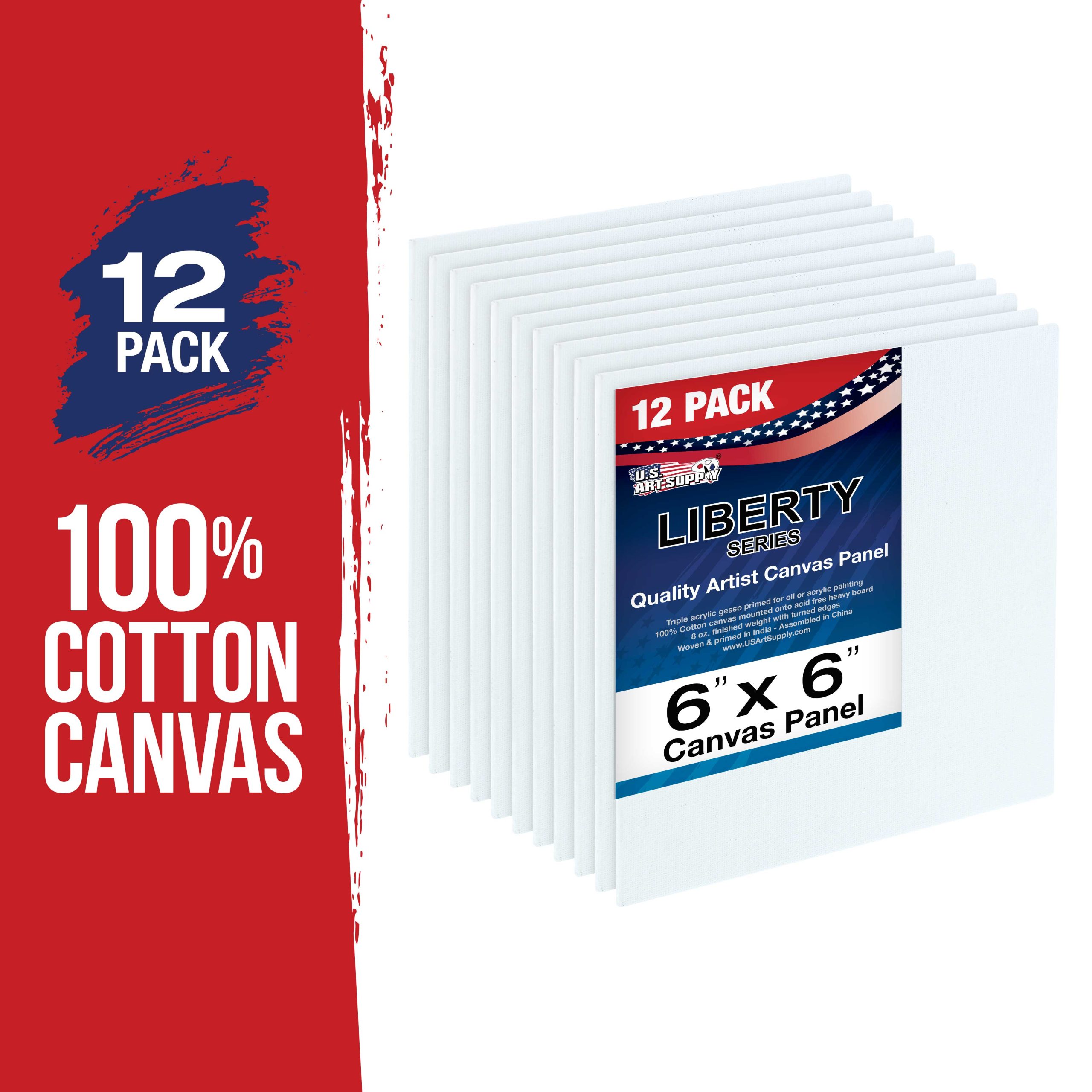 6 X 6 Inch Professional Art Canvas Board Panels 12 Pack - 8 Ounce Heavyweight Cotton Acid Free Canvases for Painting Acrylics and Watercolor (1 Case of 12 Single Canvas Painting Panels) - Image 2