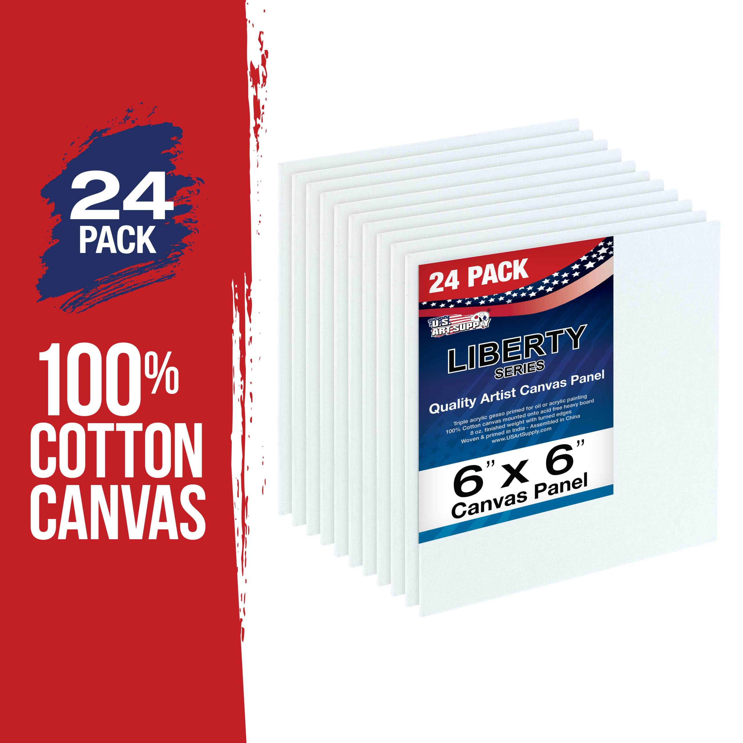 6 X 6 Inch Professional Art Canvas Board Panels 24 Pack - 8 Ounce Heavyweight Cotton Acid Free Canvases for Painting Acrylics and Watercolor (1 Case of 24 Single Canvas Painting Panels) - Image 2