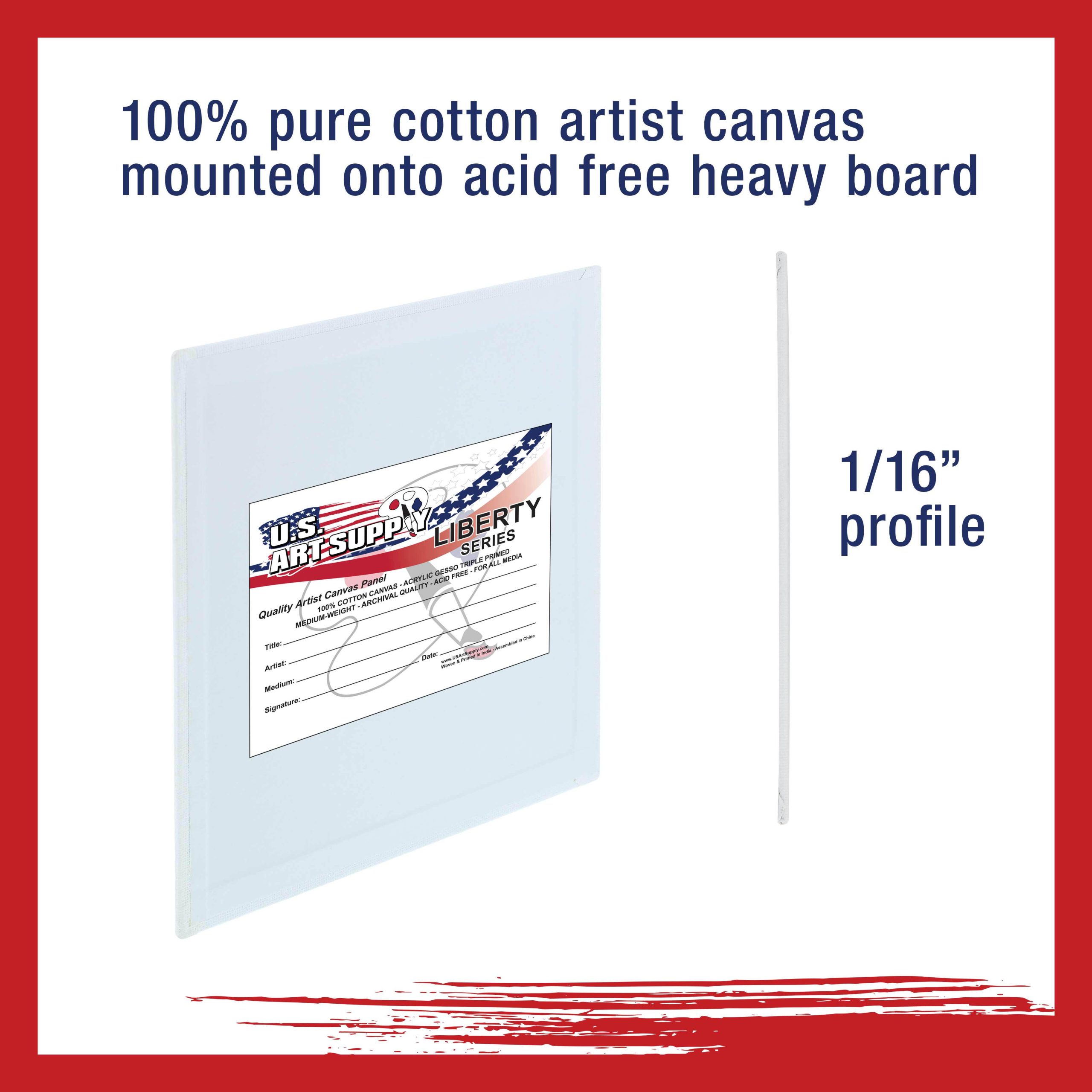 6 X 6 Inch Professional Art Canvas Board Panels 24 Pack - 8 Ounce Heavyweight Cotton Acid Free Canvases for Painting Acrylics and Watercolor (1 Case of 24 Single Canvas Painting Panels) - Image 5
