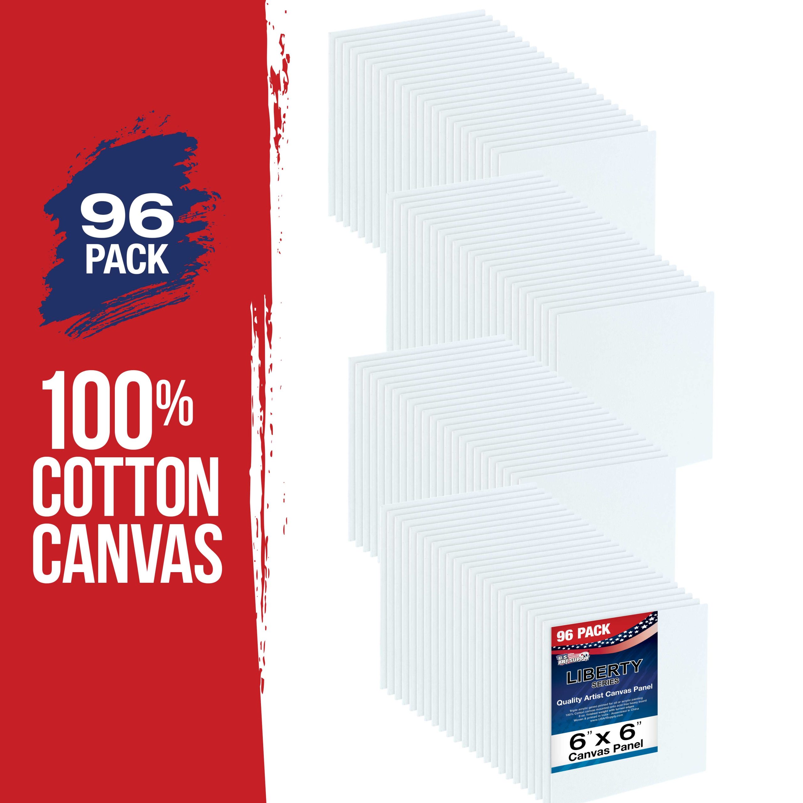 6 X 6 Inch Professional Art Canvas Board Panels 96 Pack - 8 Ounce Heavyweight Cotton Acid Free Canvases for Painting Acrylics and Watercolor (1 Case of 96 Single Canvas Painting Panels) - Image 2