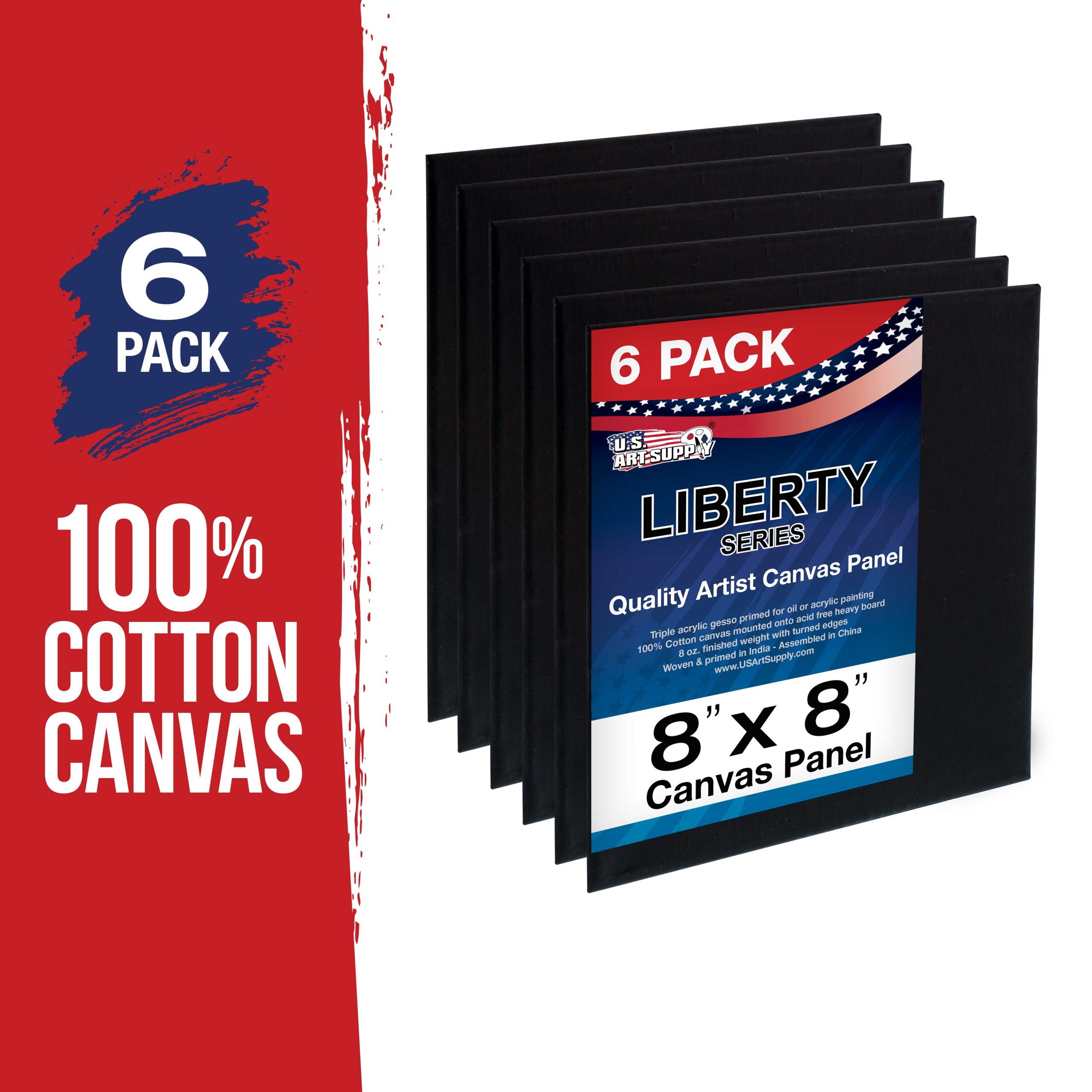8 X 8 Inch Black Professional Art Canvas Board Panels 6 Pack - 8 Ounce Heavyweight Cotton Acid Free Canvases for Painting Acrylics and Watercolor (1 Case of 6 Single Canvas Painting Panels) - Image 2