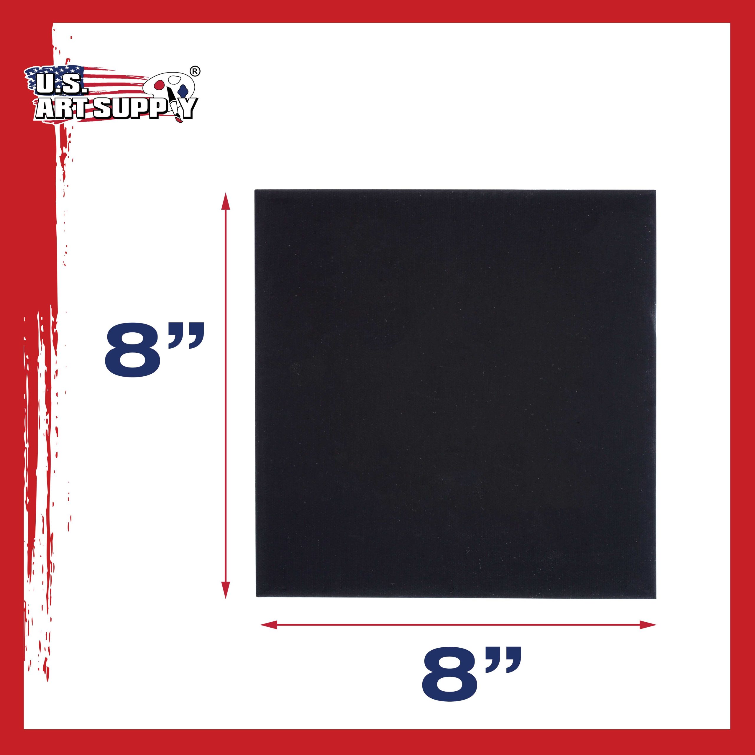 8 X 8 Inch Black Professional Art Canvas Board Panels 6 Pack - 8 Ounce Heavyweight Cotton Acid Free Canvases for Painting Acrylics and Watercolor (1 Case of 6 Single Canvas Painting Panels) - Image 3