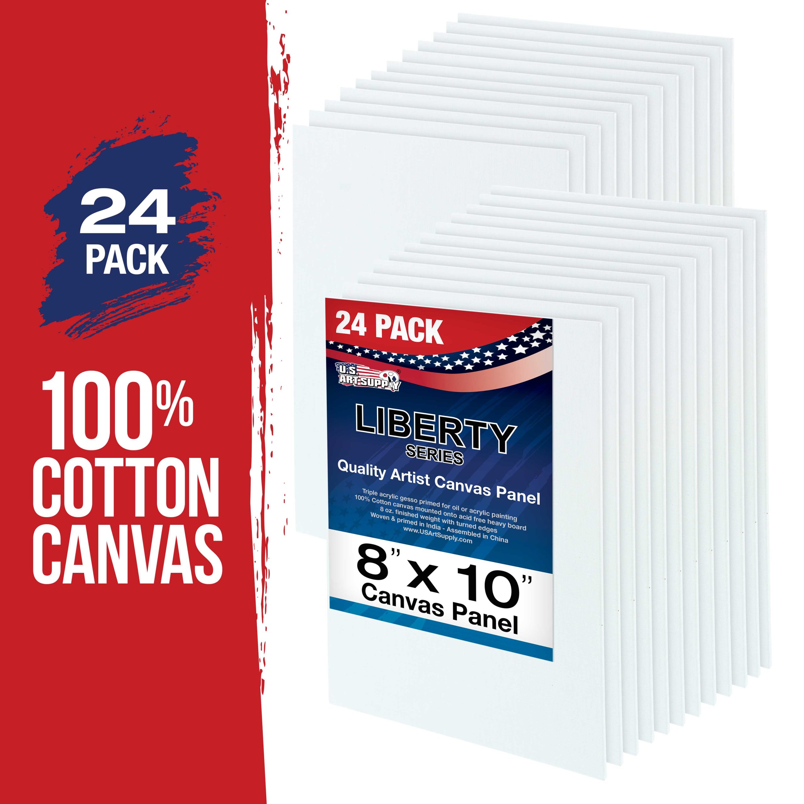 8 X 10 Inch Professional Art Canvas Board Panels 24 Pack - 8 Ounce Heavyweight Cotton Acid Free Canvases for Painting Acrylics and Watercolor (1 Case of 24 Single Canvas Painting Panels) - Image 2