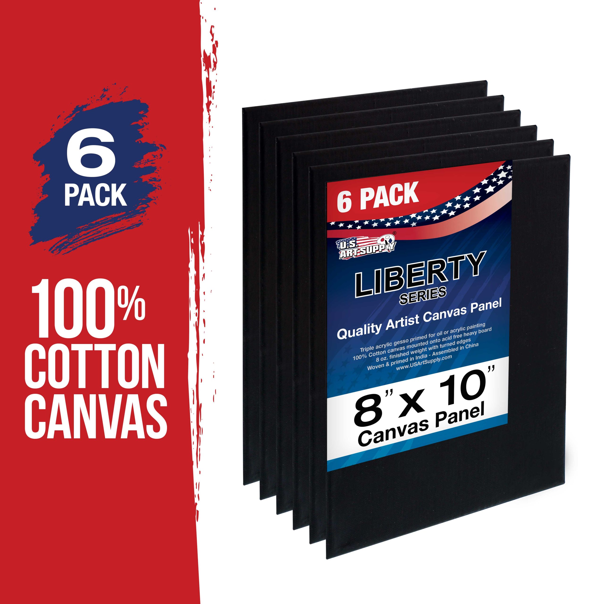 8 X 10 Inch Black Professional Art Canvas Board Panels 6 Pack - 8 Ounce Heavyweight Cotton Acid Free Canvases for Painting Acrylics and Watercolor (1 Case of 6 Single Canvas Painting Panels) - Image 2