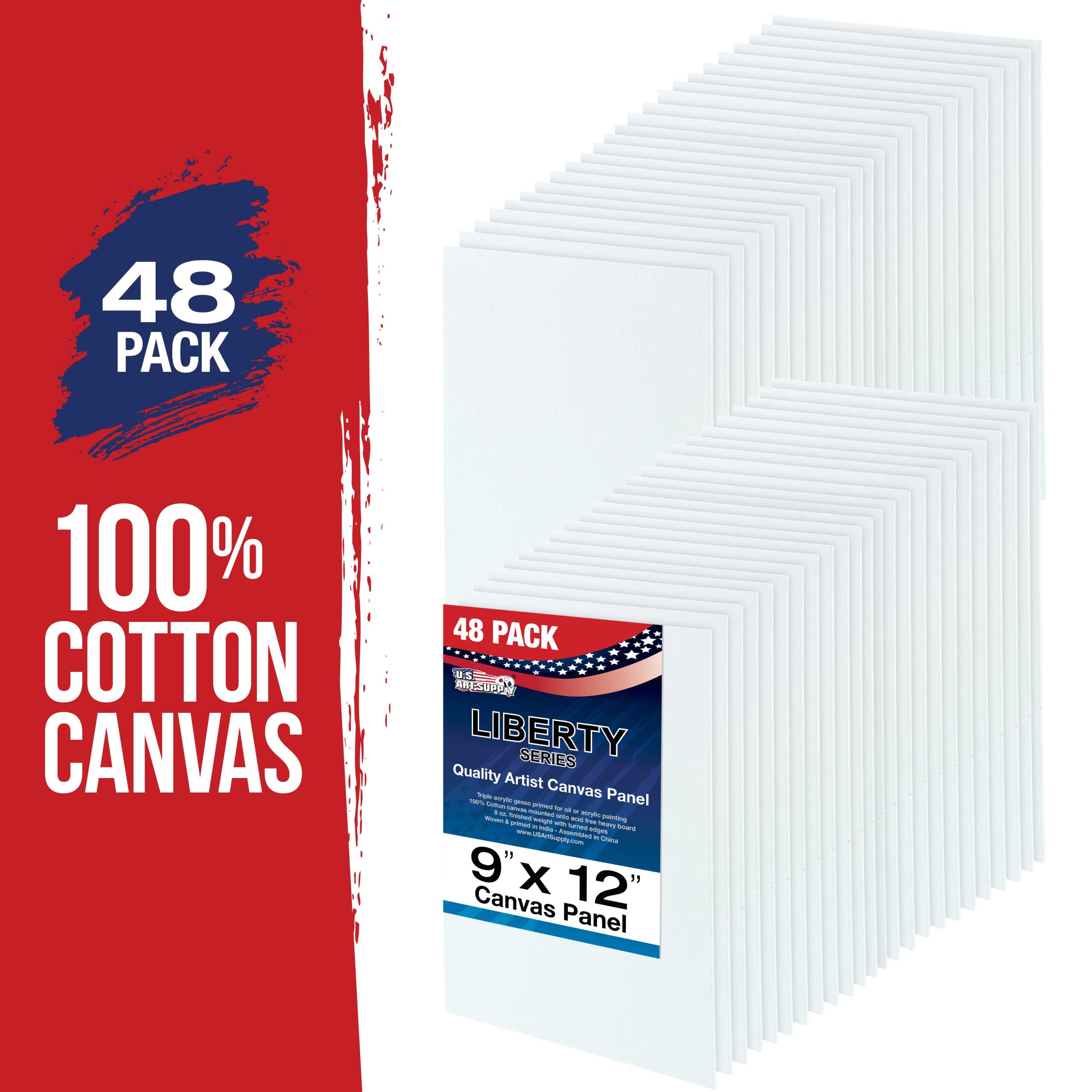 9 X 12 Inch Professional Art Canvas Board Panels 48 Pack - 8 Ounce Heavyweight Cotton Acid Free Canvases for Painting Acrylics and Watercolor (1 Case of 48 Single Canvas Painting Panels) - Image 2