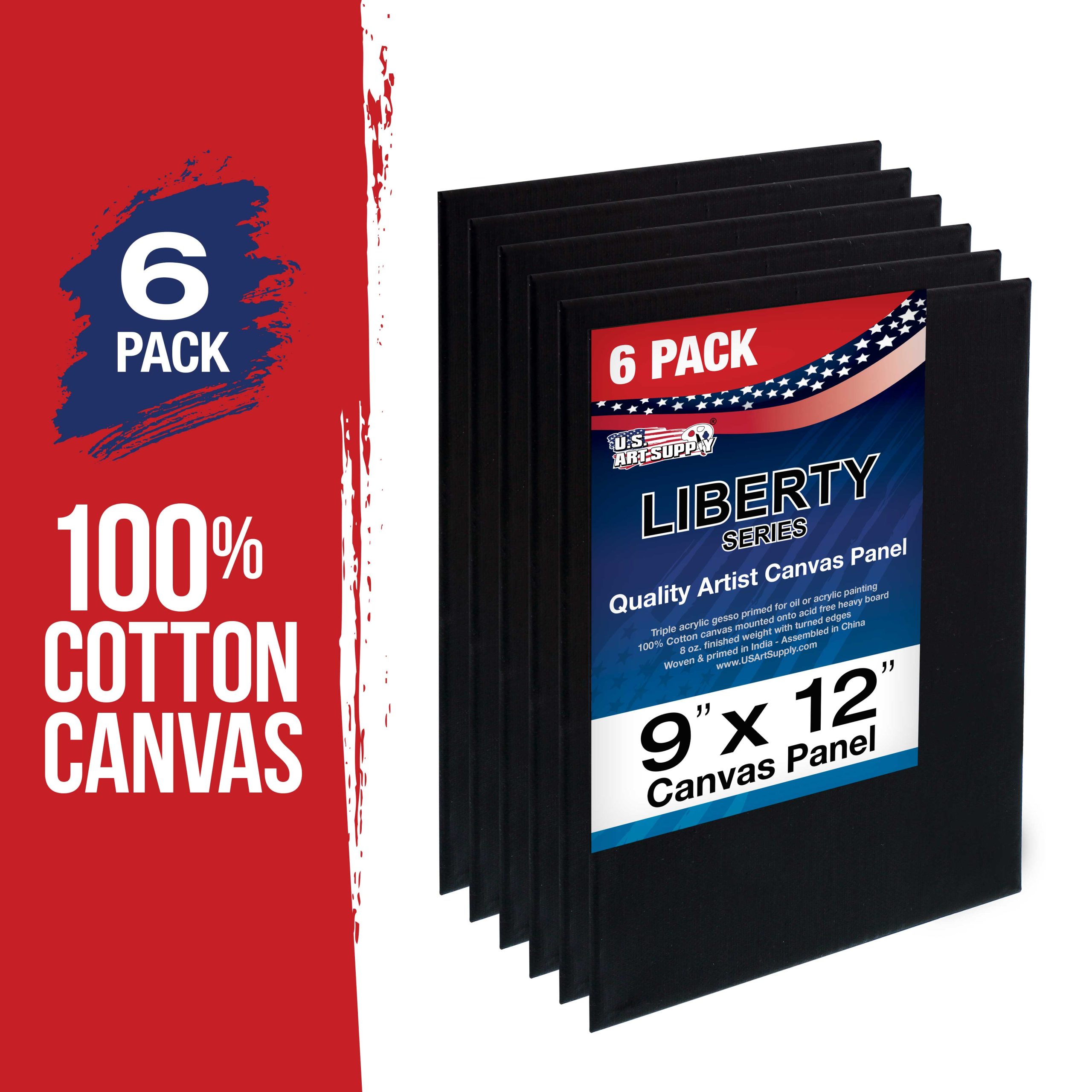 9 X 12 Inch Black Professional Art Canvas Board Panels 6 Pack - 8 Ounce Heavyweight Cotton Acid Free Canvases for Painting Acrylics and Watercolor (1 Case of 6 Single Canvas Painting Panels) - Image 2