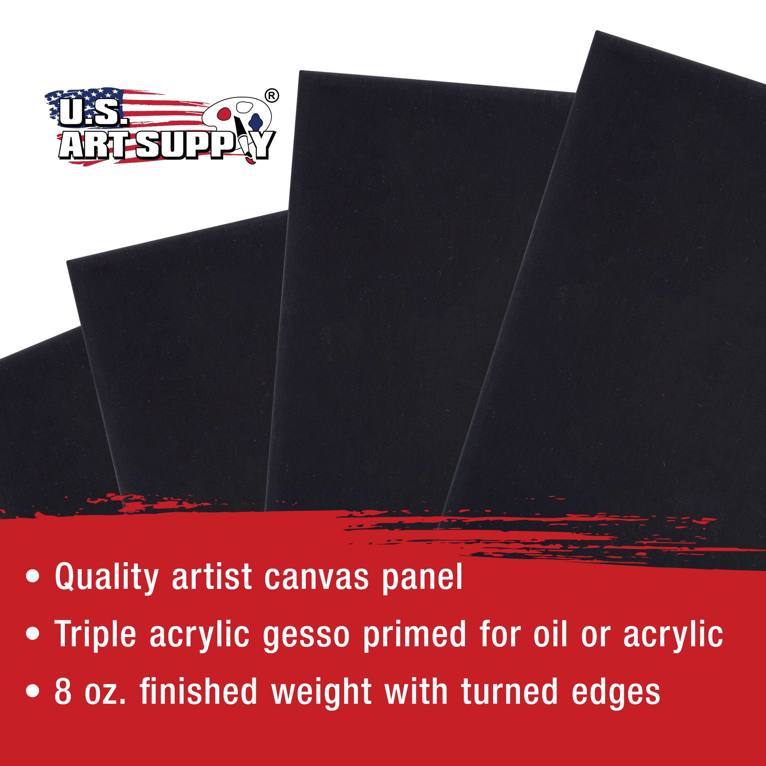 9 X 12 Inch Black Professional Art Canvas Board Panels 6 Pack - 8 Ounce Heavyweight Cotton Acid Free Canvases for Painting Acrylics and Watercolor (1 Case of 6 Single Canvas Painting Panels) - Image 4