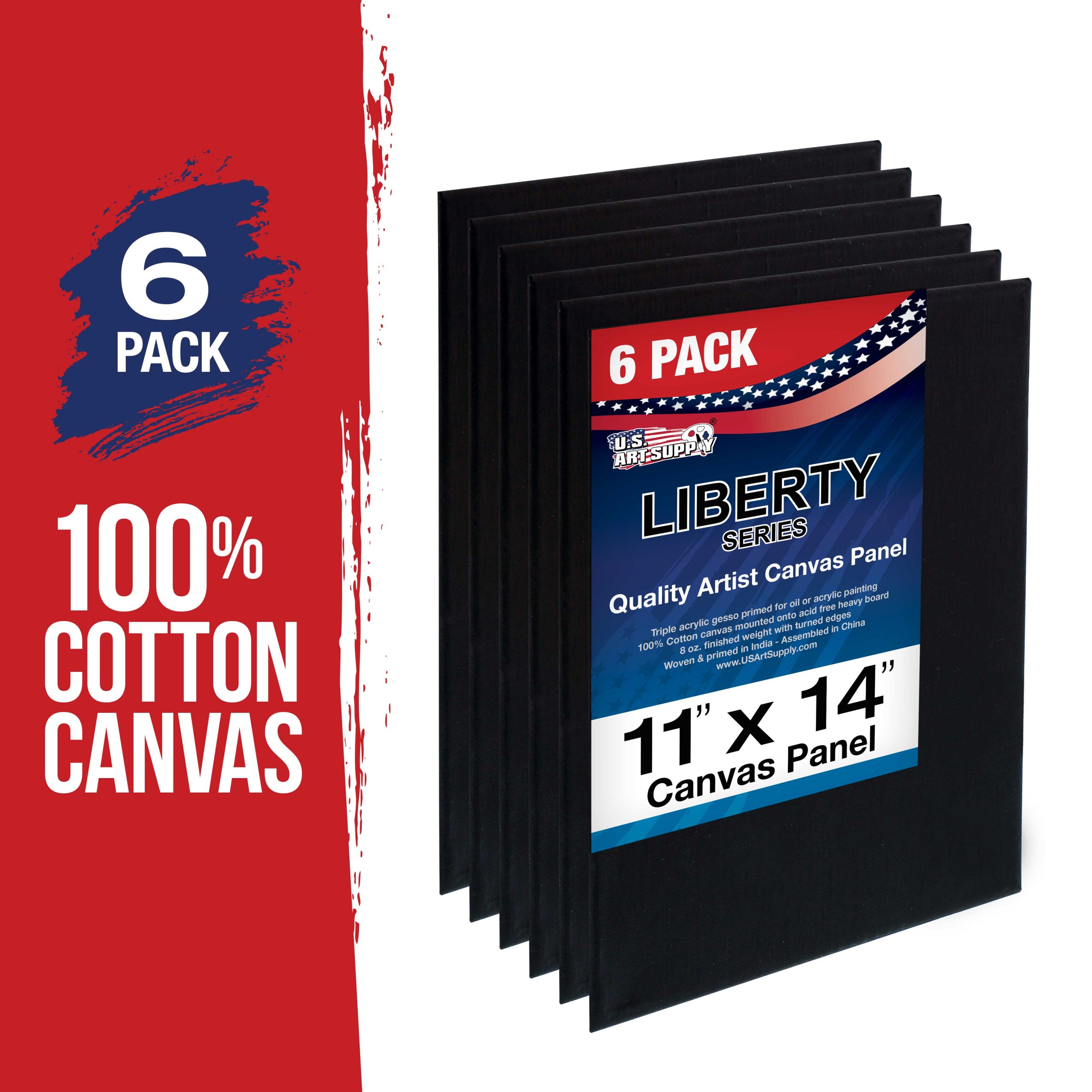 11 X 14 Inch Black Professional Art Canvas Board Panels 6 Pack - 8 Ounce Heavyweight Cotton Acid Free Canvases for Painting Acrylics and Watercolor (1 Case of 6 Single Canvas Painting Panels) - Image 2