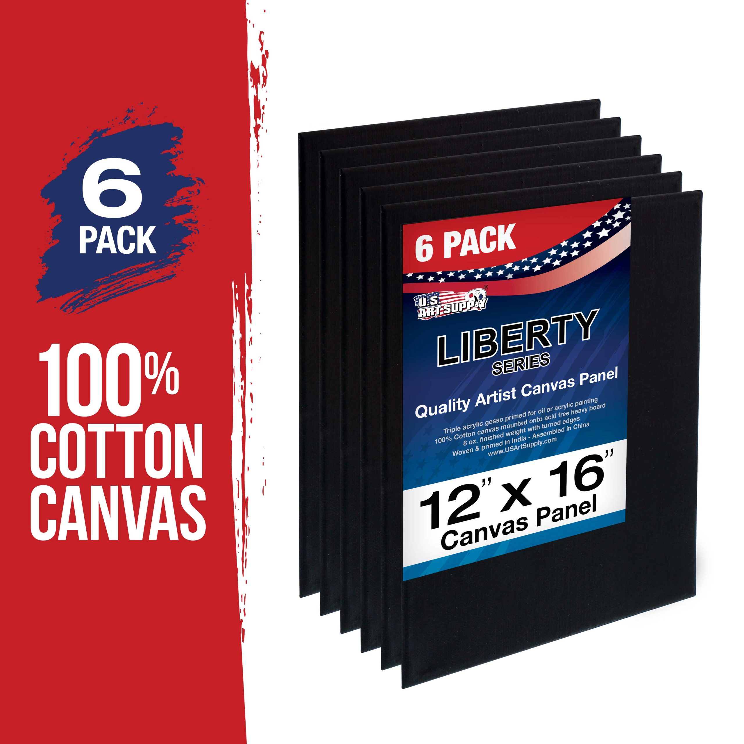 12 X 16 Inch Black Professional Art Canvas Board Panels 6 Pack - 8 Ounce Heavyweight Cotton Acid Free Canvases for Painting Acrylics and Watercolor (1 Case of 6 Single Canvas Painting Panels) - Image 2