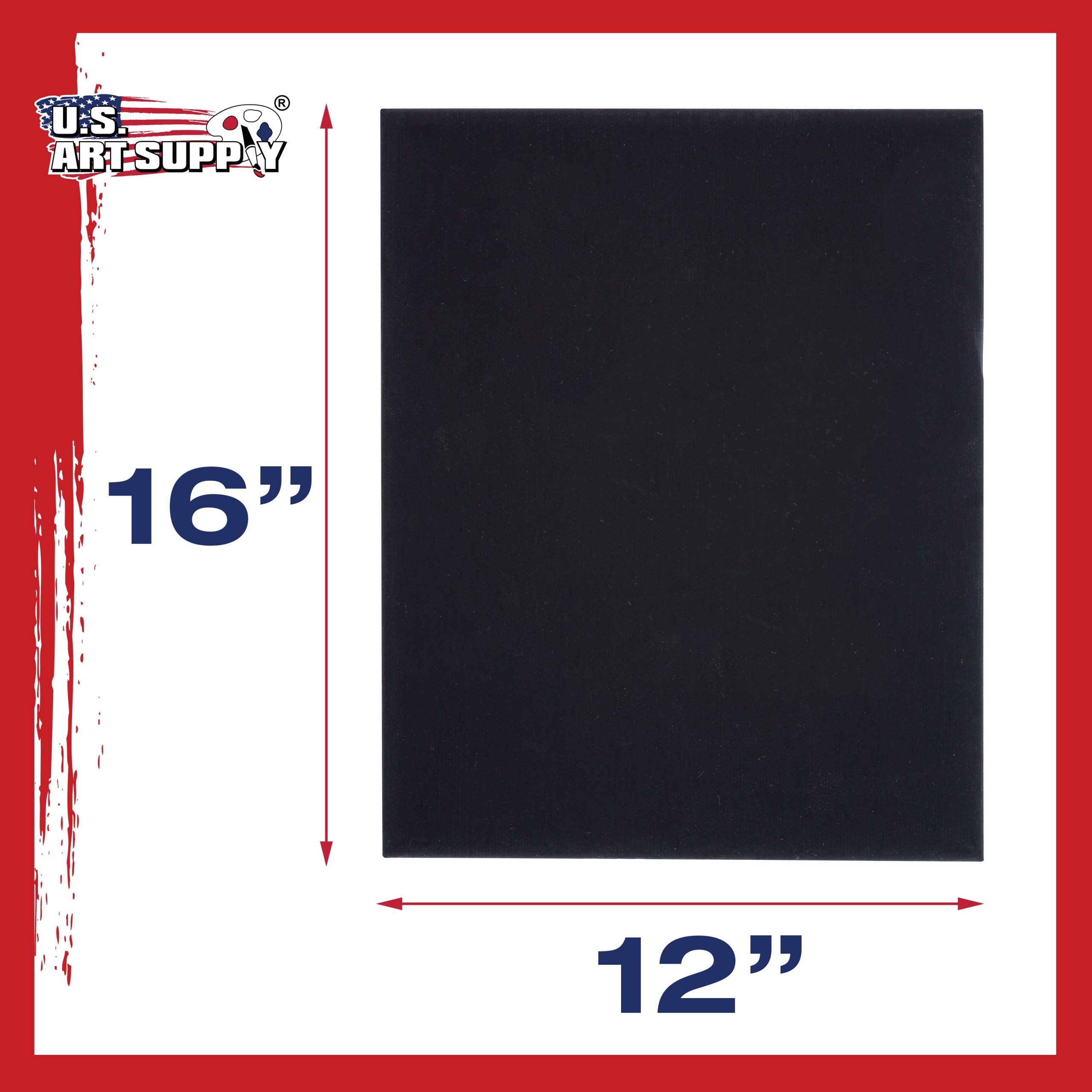12 X 16 Inch Black Professional Art Canvas Board Panels 6 Pack - 8 Ounce Heavyweight Cotton Acid Free Canvases for Painting Acrylics and Watercolor (1 Case of 6 Single Canvas Painting Panels) - Image 3