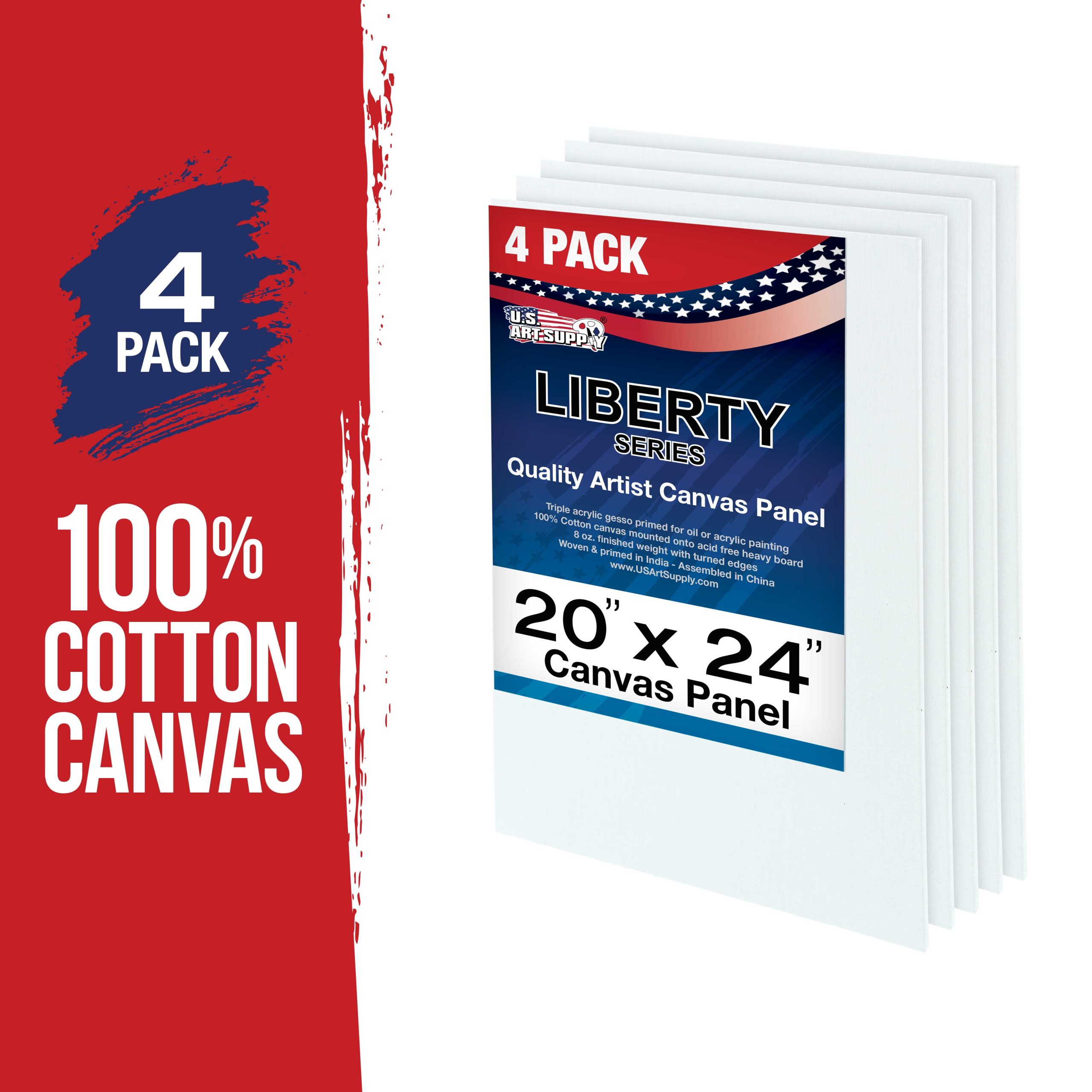 20 X 24 Inch Professional Art Canvas Board Panels 4 Pack - 8 Ounce Heavyweight Cotton Acid Free Canvases for Painting Acrylics and Watercolor (1 Case of 4 Single Canvas Painting Panels) - Image 2