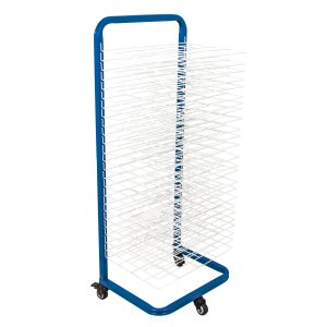 25 Shelf Art Drying Rack for Classrooms and Studios - Mobile Wheels. Wall Mountable. 25 Removable Shelves - Stack Store Artwork