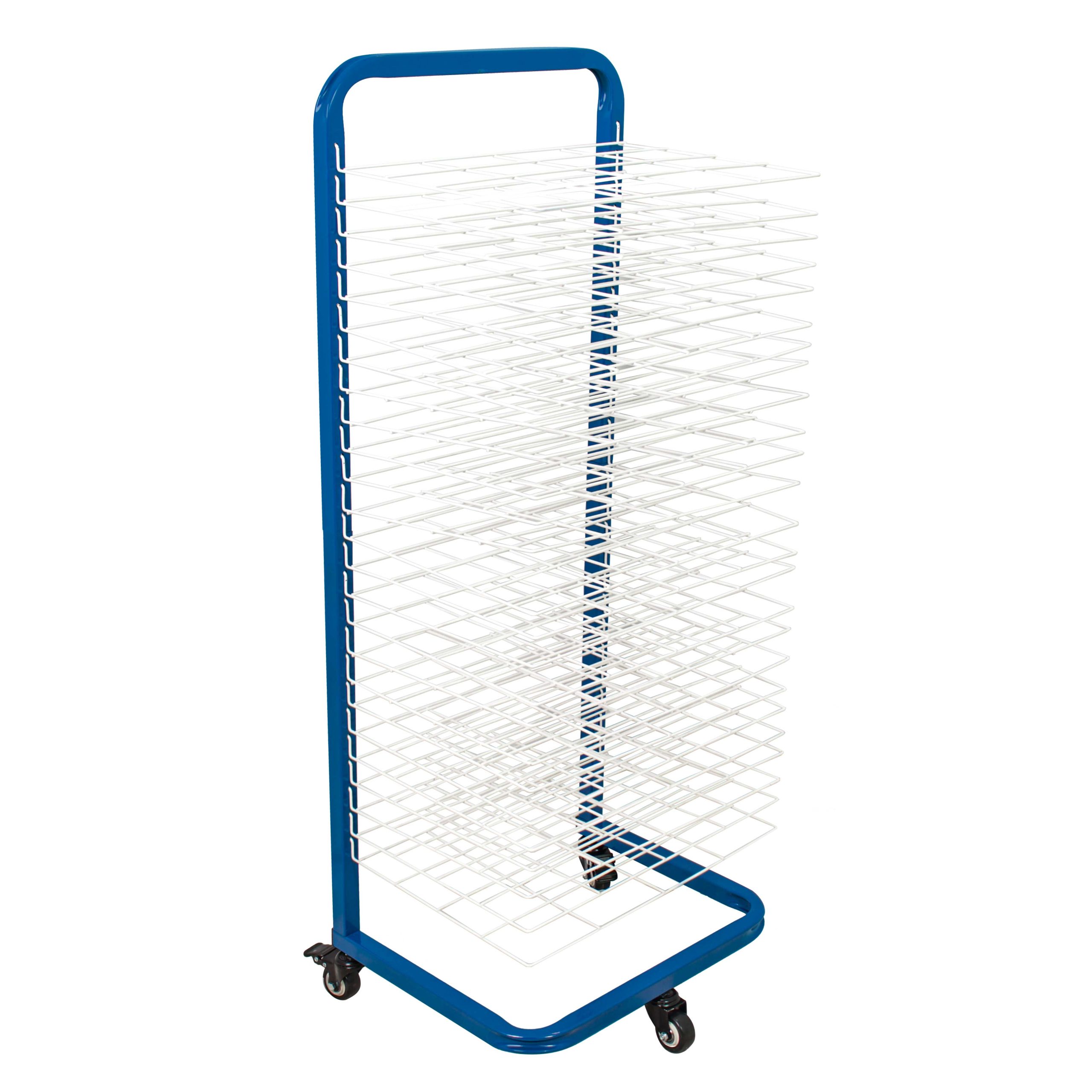 25 Shelf Art Drying Rack for Classrooms and Studios - Mobile Wheels. Wall Mountable. 25 Removable Shelves - Stack Store Artwork