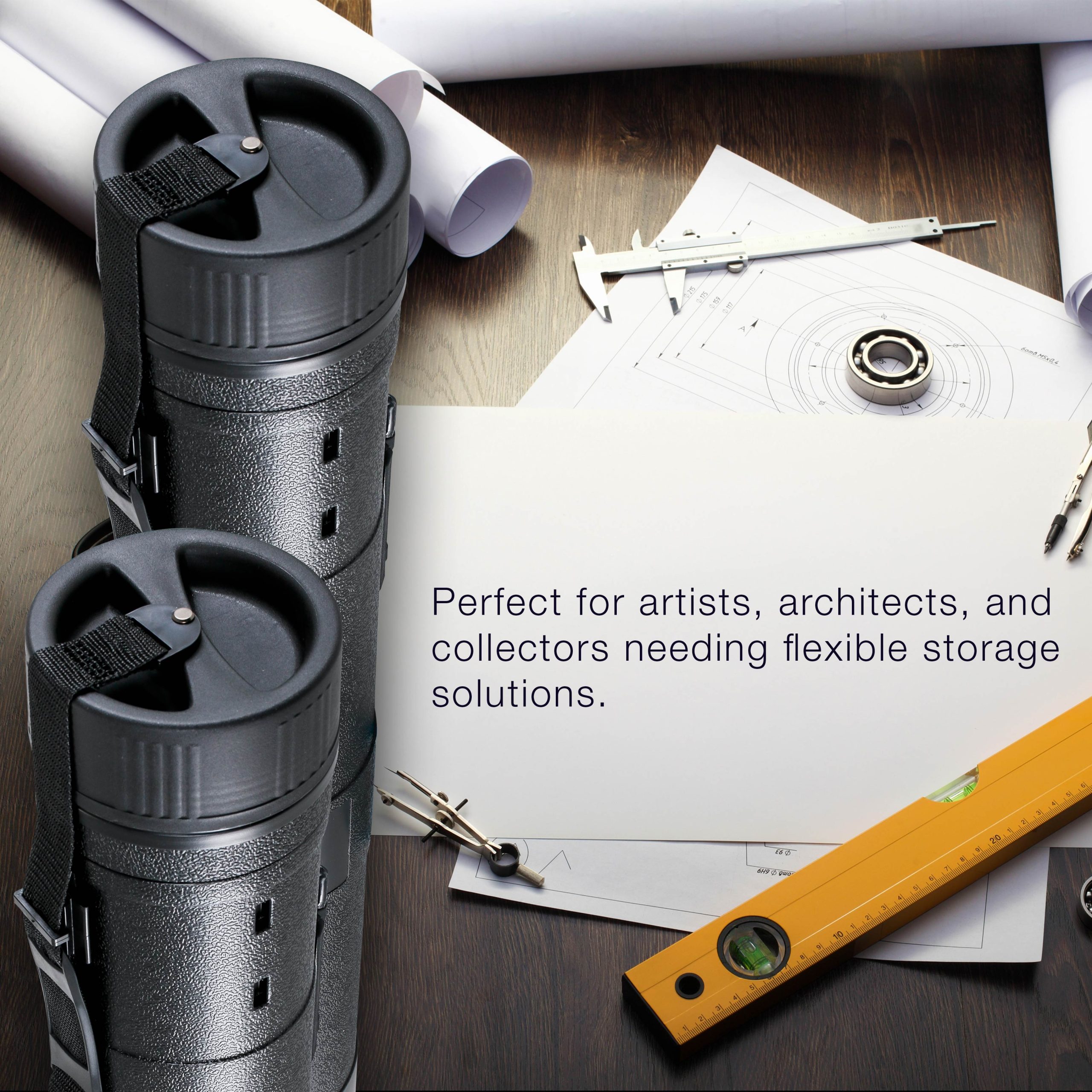 Large Telescoping Drafting Tube (Pack of 2) - 5-1/2 Outside/5 Inside Diameter. Expands 31-5/8 to 53-3/4. Durable Protection with Shoulder Strap - Ideal for Posters. Blueprints. Art - Image 6