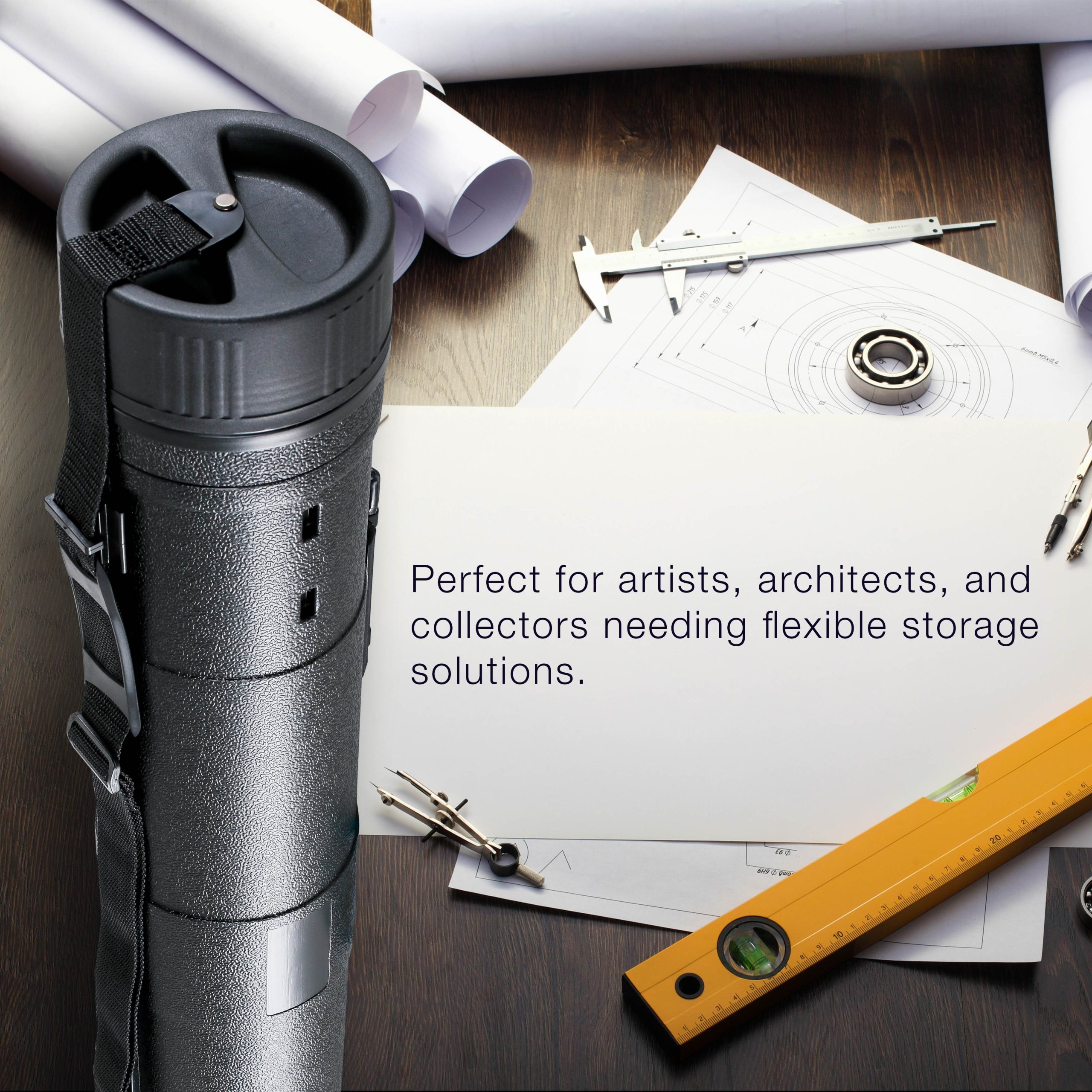 Large Poster Tube - Telescoping Adjustable 31-5/8 to 53-3/4 - Durable 5-1/2 Diameter Storage Tube - Art Poster Carrier Holder & Blueprint Storage Drafting Tube Travel & Protection - Image 6