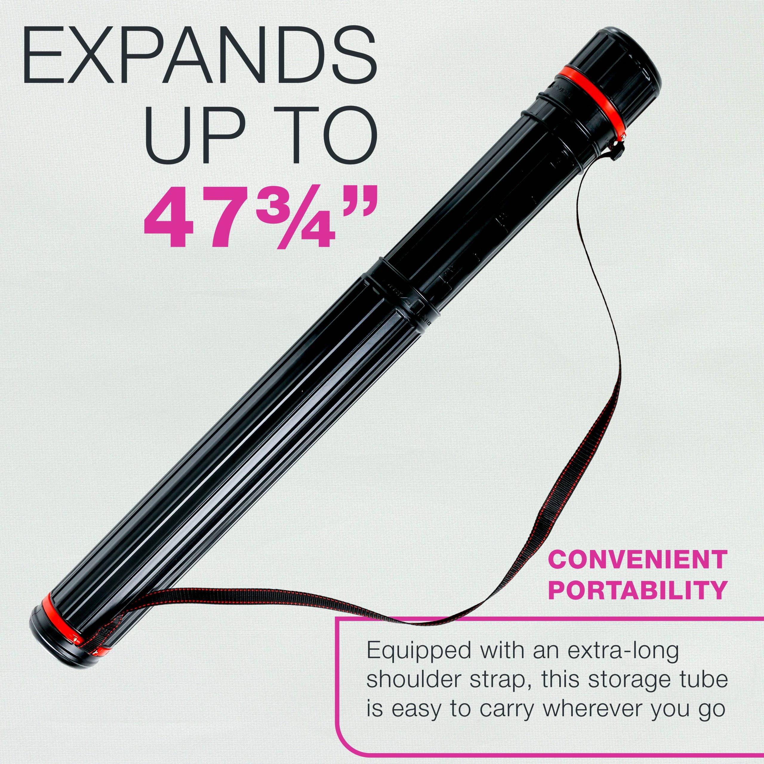 Large Telescoping Drafting Tube (Pack of 2) - 4-7/8 Outside/4-1/2 Inside Diameter. Expands 30-1/4 to 47-3/4. with Shoulder Strap - Image 3