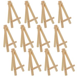 5 Mini Easel (12 Pack) - Natural Wooden A-Frame Tabletop Display Stand. Mini Easel Stand - Small Easels for Display. Small Canvases. Crafts. Business Cards. Signs. Photos. Gifts