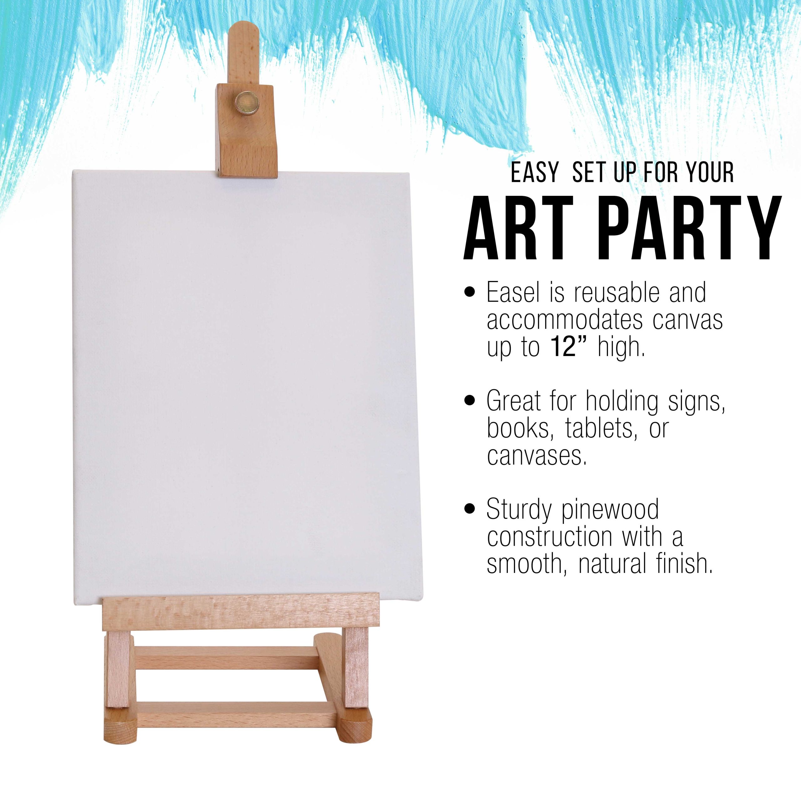 16 Mini Tabletop Wooden H-Frame Studio Easel (Pack of 6) - Adjustable Beechwood Painting and Display Easel. Holds Up To 12 Canvas - Image 4