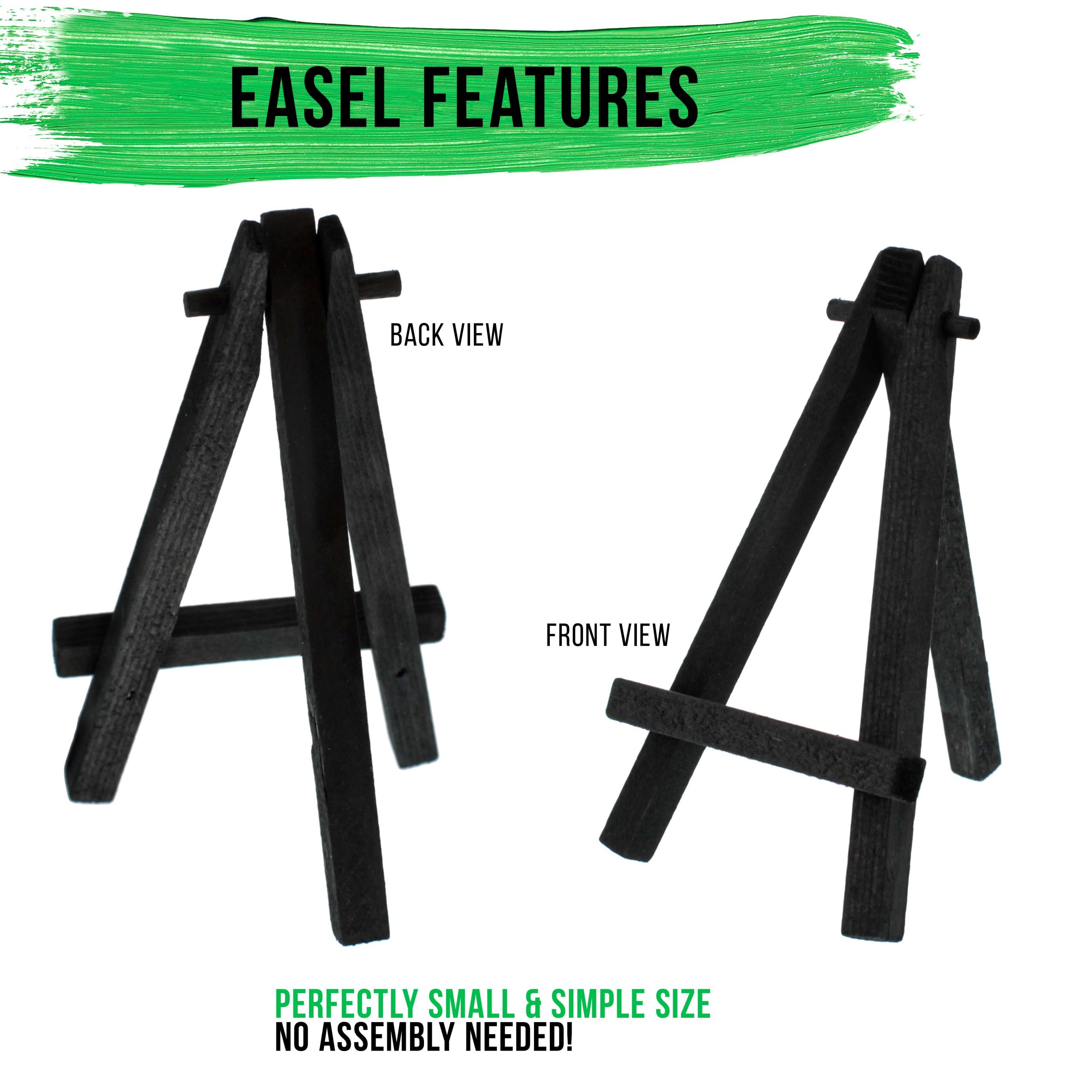 5 Mini Easel (12 Pack) - Black Wooden A-Frame Tabletop Display Stand. Mini Easel Stand - Small Easels for Display. Small Canvases. Crafts. Business Cards. Signs. Photos. Gifts - Image 3