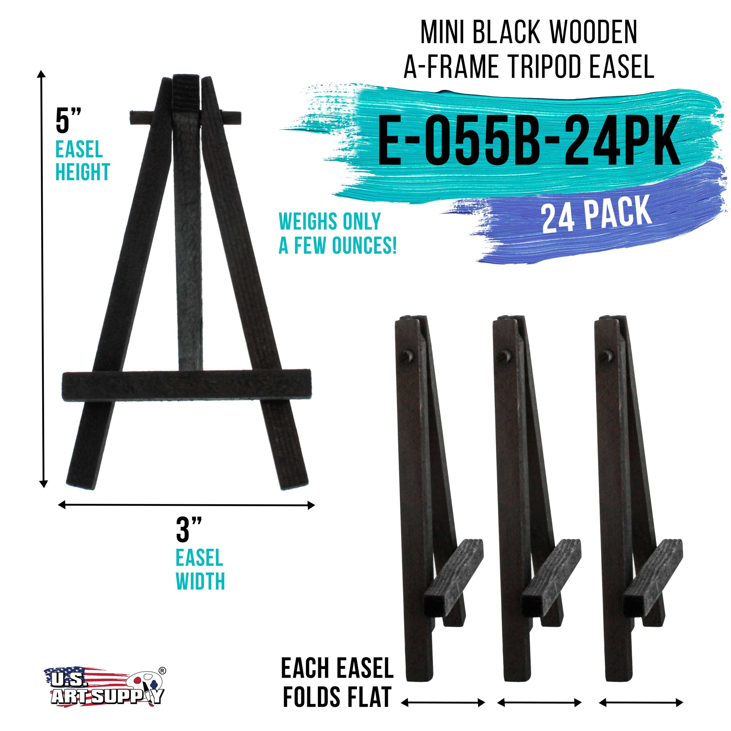 5 Mini Easel (24 Pack) - Black Wooden A-Frame Tabletop Display Stand. Mini Easel Stand - Small Easels for Display. Small Canvases. Crafts. Business Cards. Signs. Photos. Gifts - Image 2