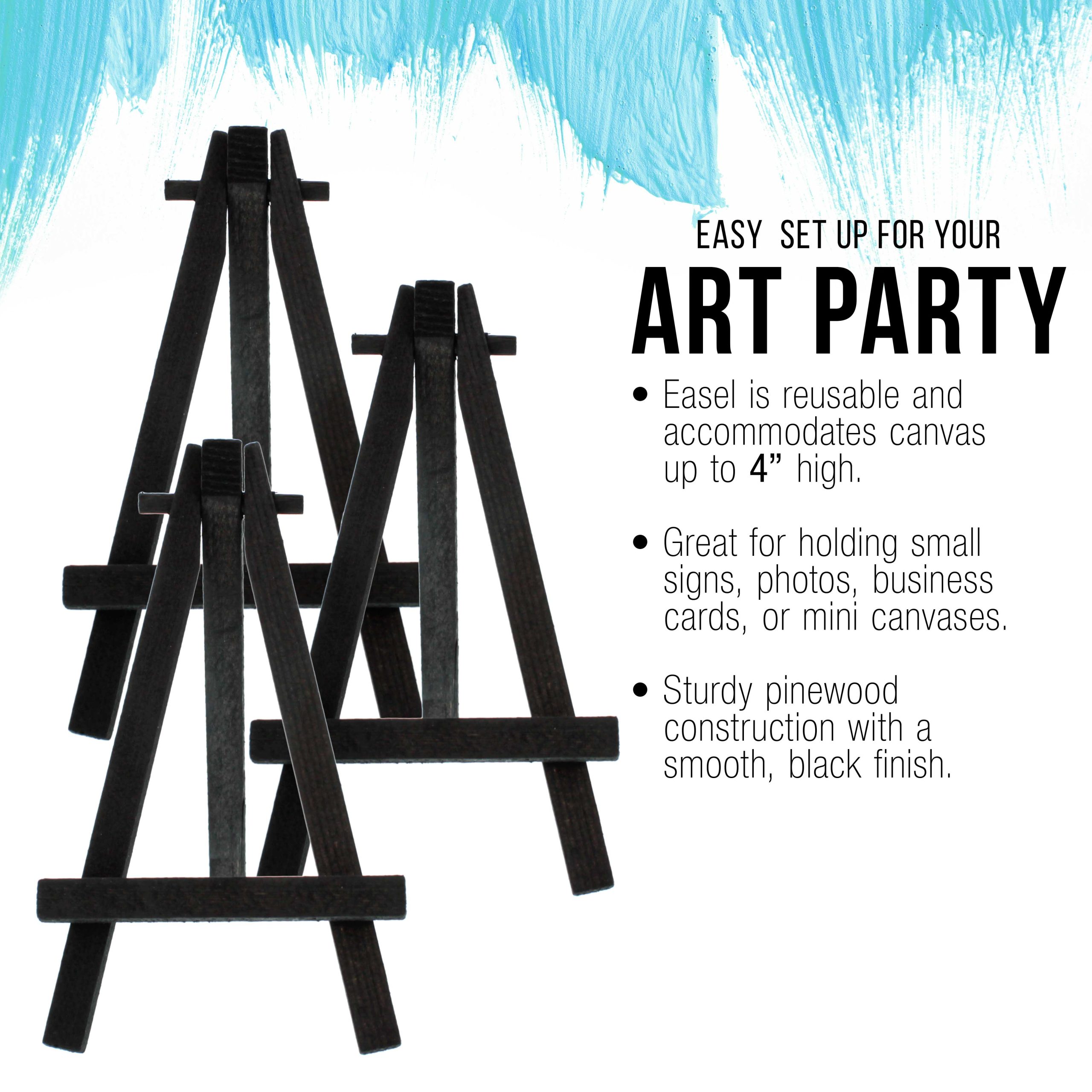 5 Mini Easel (6 Pack) - Black Wooden A-Frame Tabletop Display Stand. Mini Easel Stand - Small Easels for Display. Small Canvases. Crafts. Business Cards. Signs. Photos. Gifts - Image 4