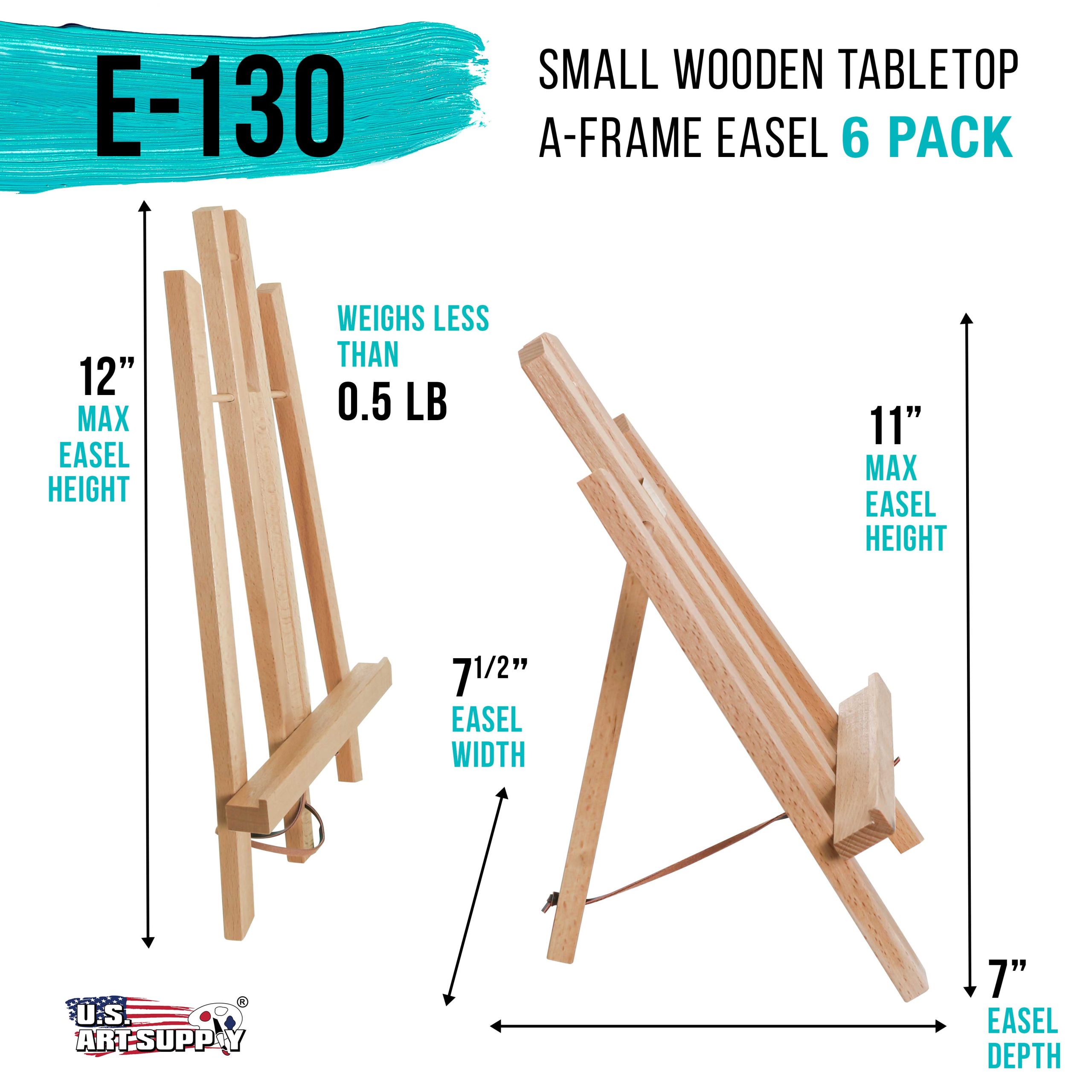 11 Small Tabletop Display Easel - Beechwood Artist A-Frame Display Stand. Wooden Easel for Painting. Canvas Stand. (Pack of 6) Classrooms Events Photo Picture Sign Holder - Image 2
