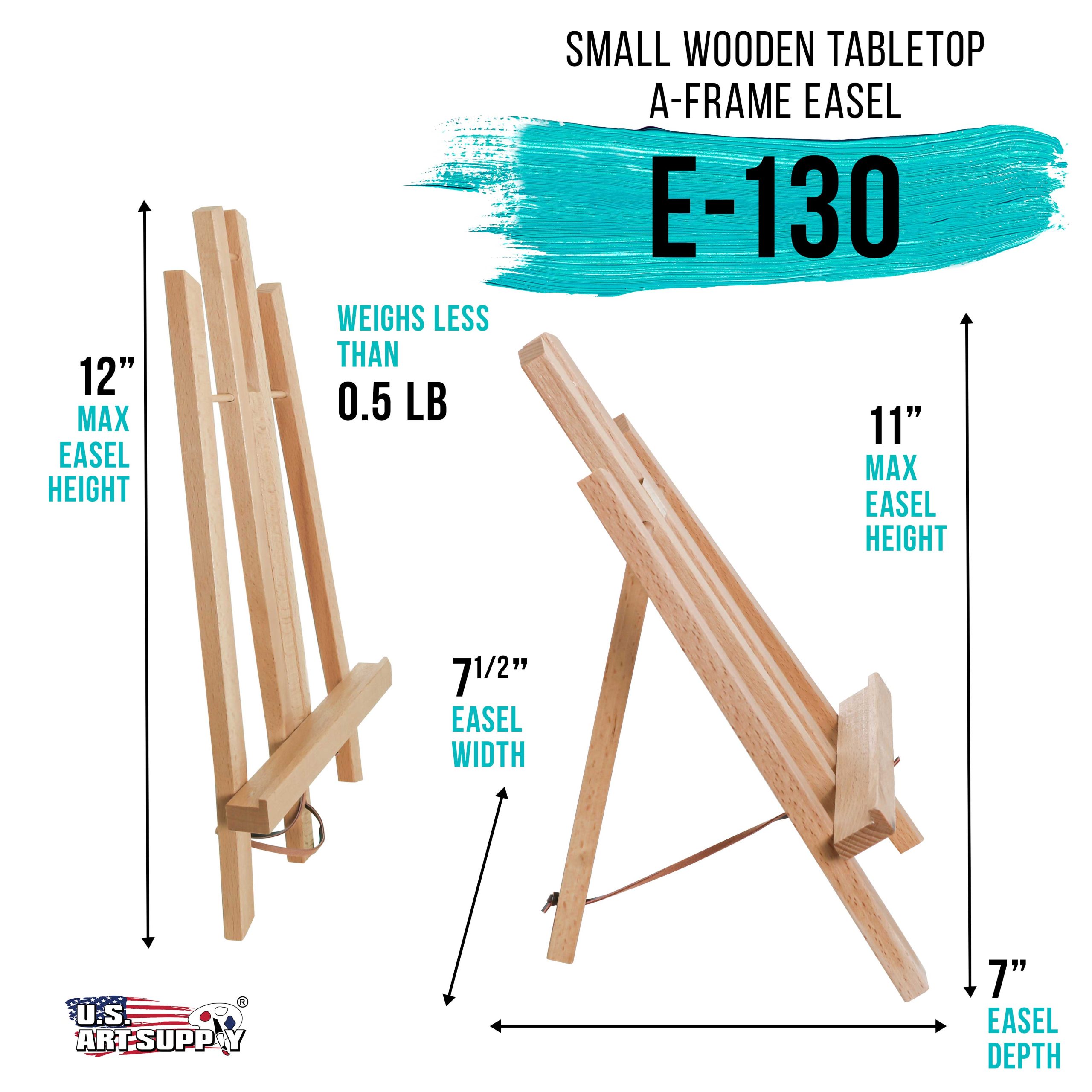 11 Small Tabletop Display Easel - Beechwood Artist A-Frame Display Stand. Wooden Easel for Painting. Canvas Stand. (Pack of 1) Classrooms Events Photo Picture Sign Holder - Image 2