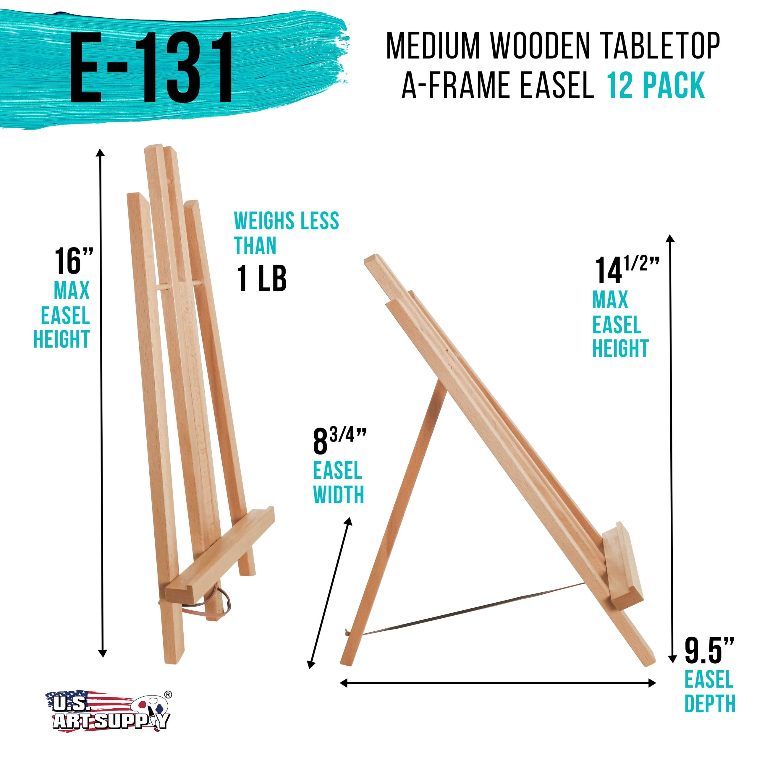 14 Medium Tabletop Display Easel - Beechwood Artist A-Frame Display Stand. Wooden Easel for Painting. Canvas Stand. (Pack of 12) Classrooms Events Photo Picture Sign Holder - Image 2