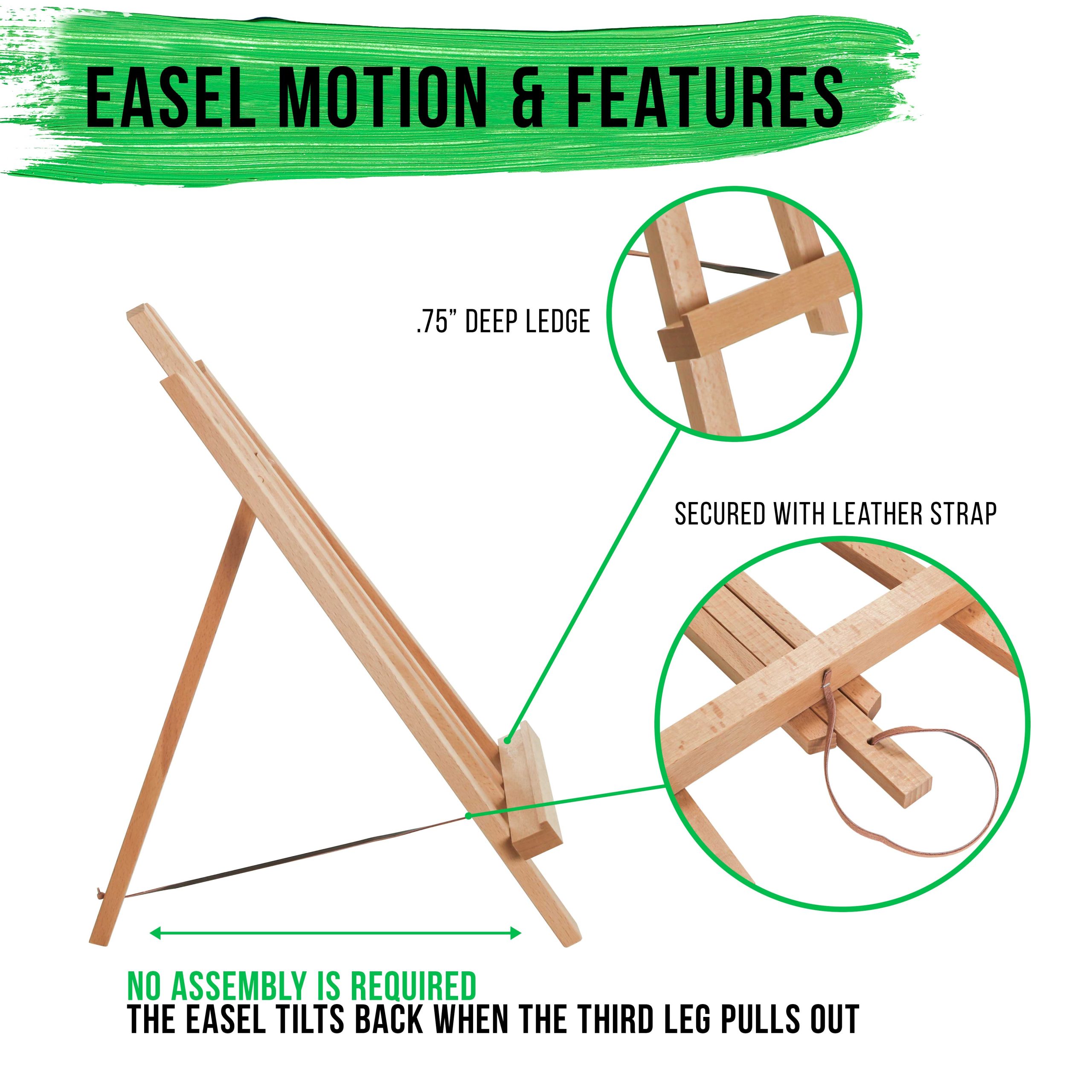 14 Medium Tabletop Display Easel - Beechwood Artist A-Frame Display Stand. Wooden Easel for Painting. Canvas Stand. (Pack of 12) Classrooms Events Photo Picture Sign Holder - Image 3