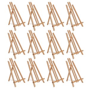 14 Medium Tabletop Display Easel - Beechwood Artist A-Frame Display Stand. Wooden Easel for Painting. Canvas Stand. (Pack of 12) Classrooms Events Photo Picture Sign Holder
