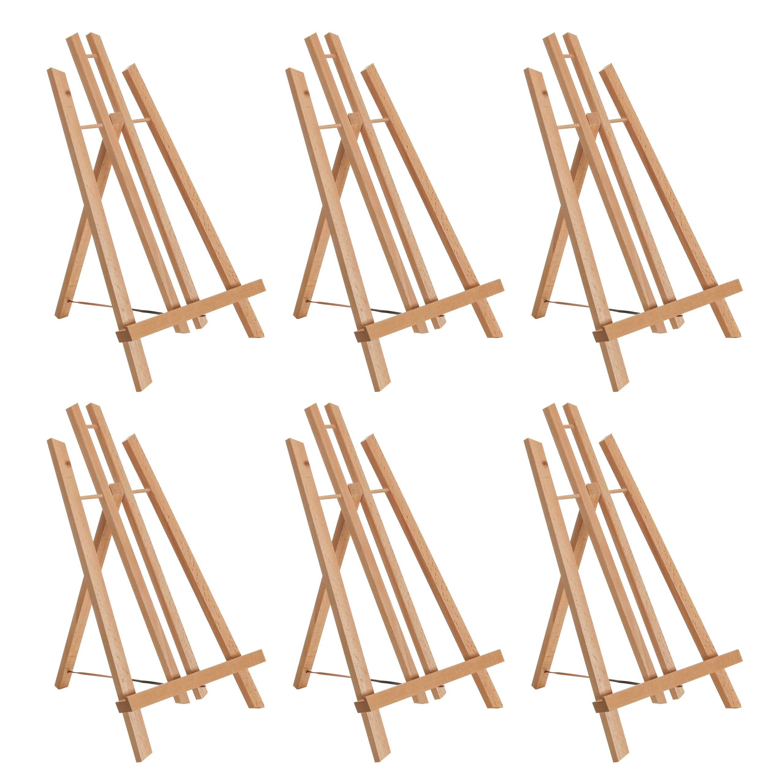 14 Medium Tabletop Display Easel - Beechwood Artist A-Frame Display Stand. Wooden Easel for Painting. Canvas Stand. (Pack of 6) Classrooms Events Photo Picture Sign Holder