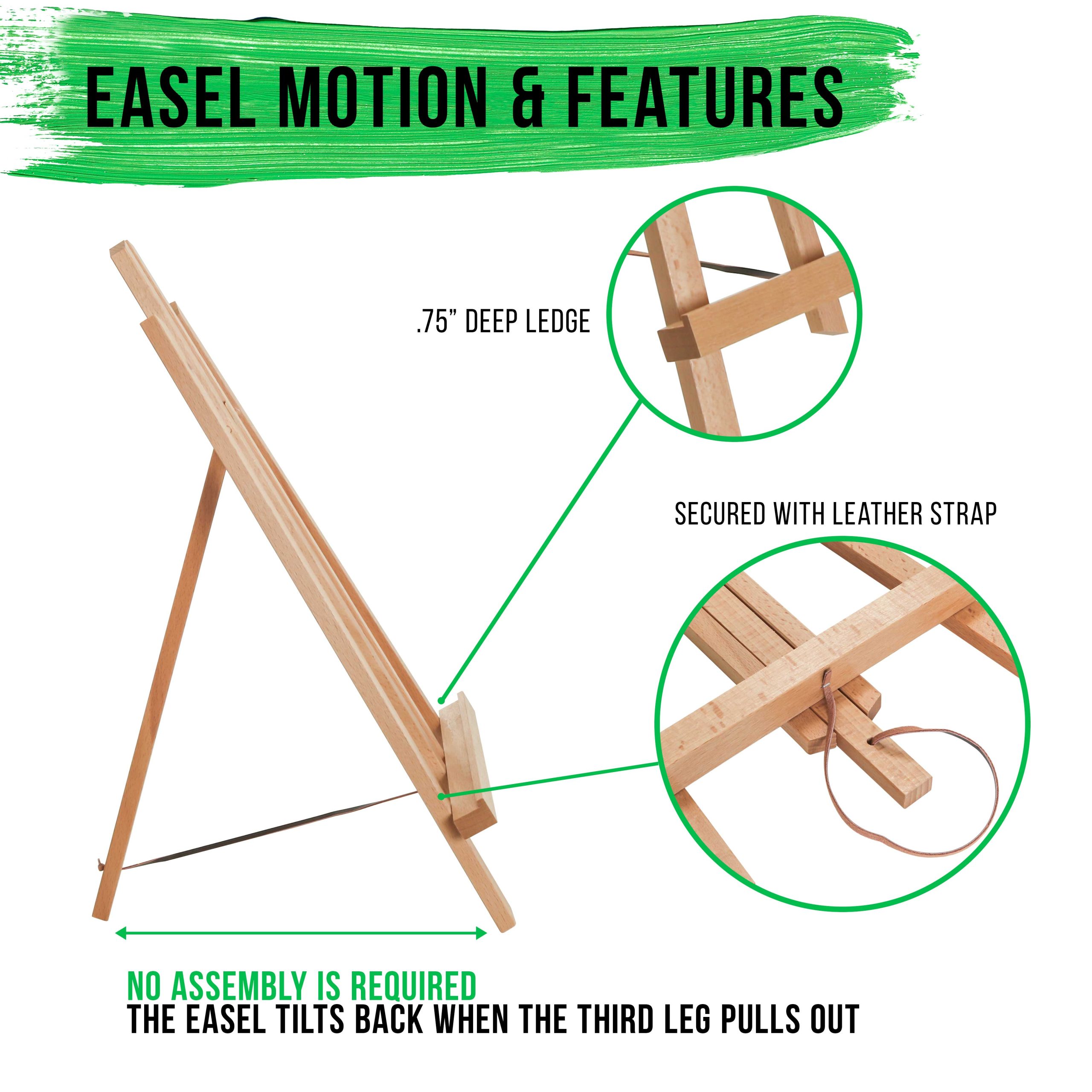 18 Large Tabletop Display Easel - Beechwood Artist A-Frame Display Stand. Wooden Easel for Painting. Canvas Stand. (Pack of 6) Classrooms Events Photo Picture Sign Holder - Image 3