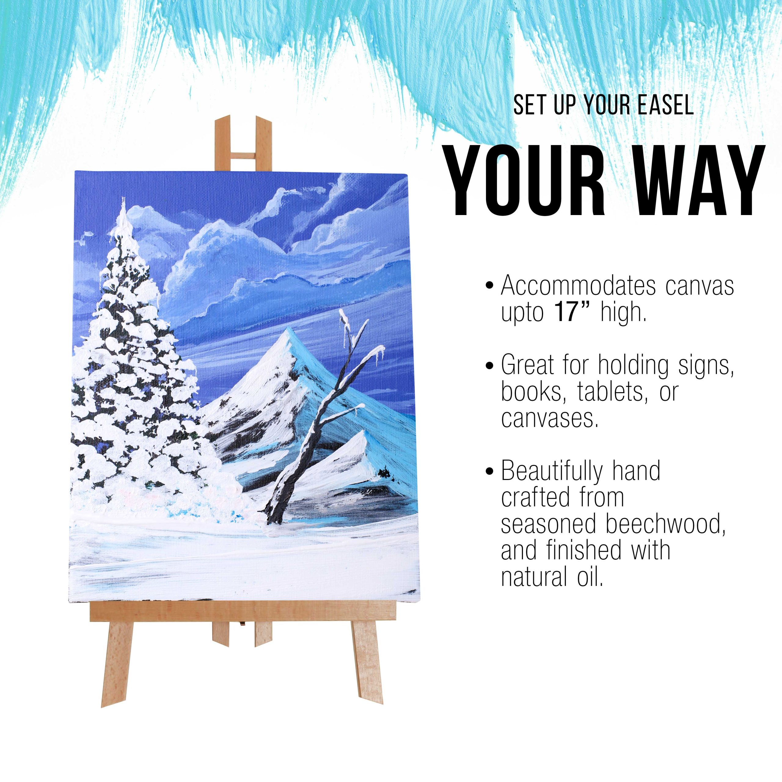 18 Large Tabletop Display Easel - Beechwood Artist A-Frame Display Stand. Wooden Easel for Painting. Canvas Stand. (Pack of 6) Classrooms Events Photo Picture Sign Holder - Image 4