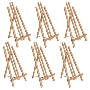 18 Large Tabletop Display Easel - Beechwood Artist A-Frame Display Stand. Wooden Easel for Painting. Canvas Stand. (Pack of 6) Classrooms Events Photo Picture Sign Holder