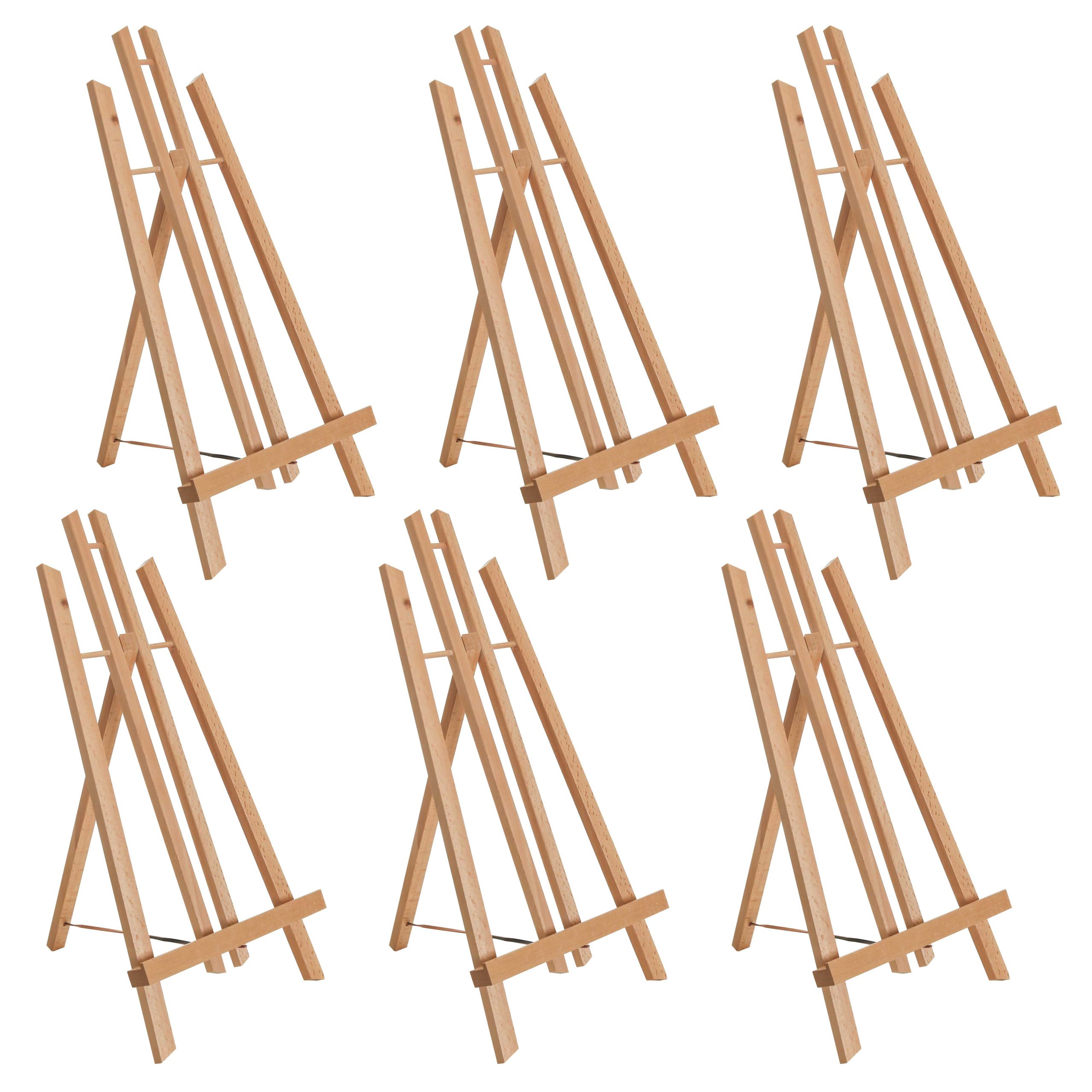 18 Large Tabletop Display Easel - Beechwood Artist A-Frame Display Stand. Wooden Easel for Painting. Canvas Stand. (Pack of 6) Classrooms Events Photo Picture Sign Holder