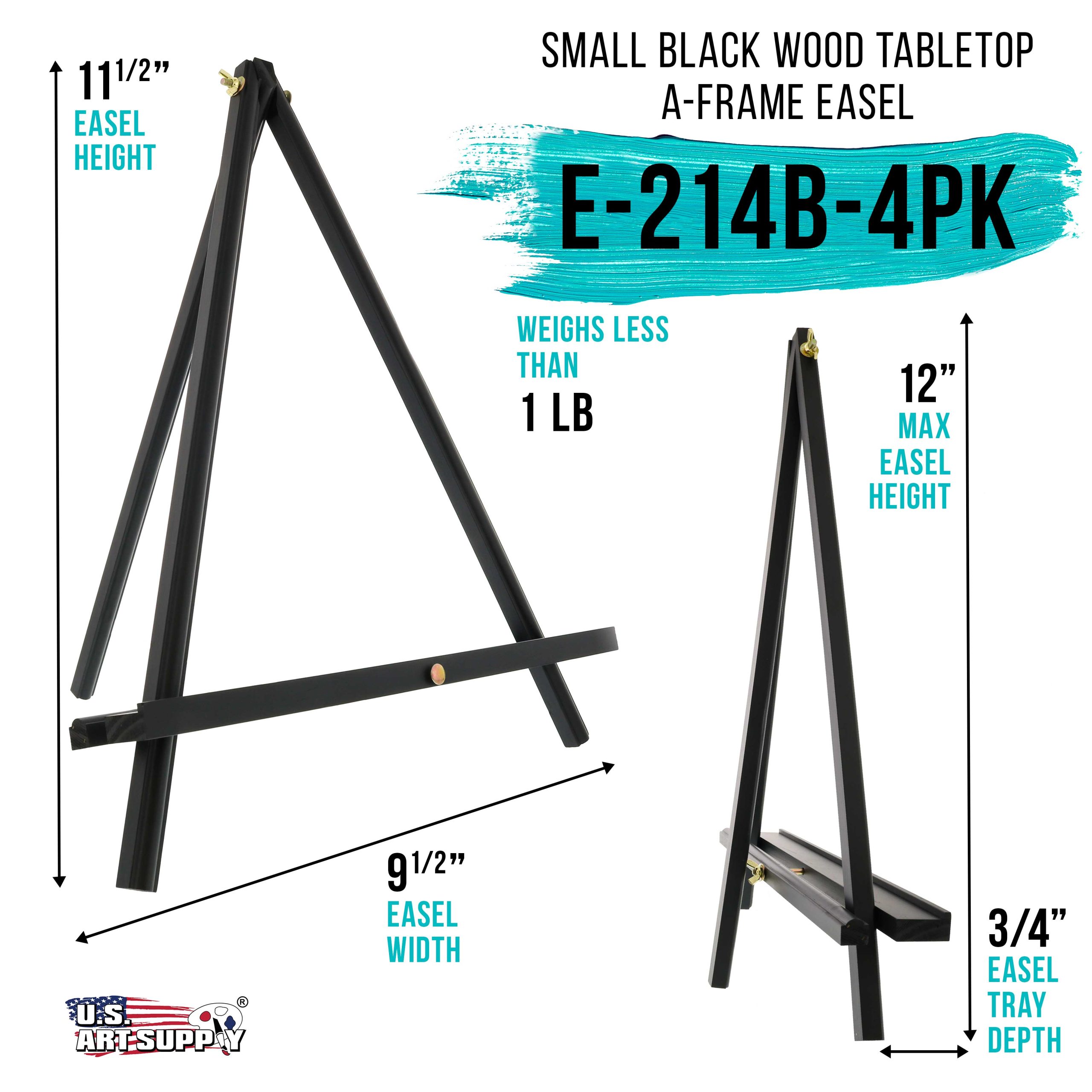12 Black Wood Tabletop Easel (4 Pack) - Adjustable A-Frame Canvas Stand for Painting Party & Signs - Table Top Easel for Painting. Canvas Holder. Crafts. Photos. Pictures - Image 2
