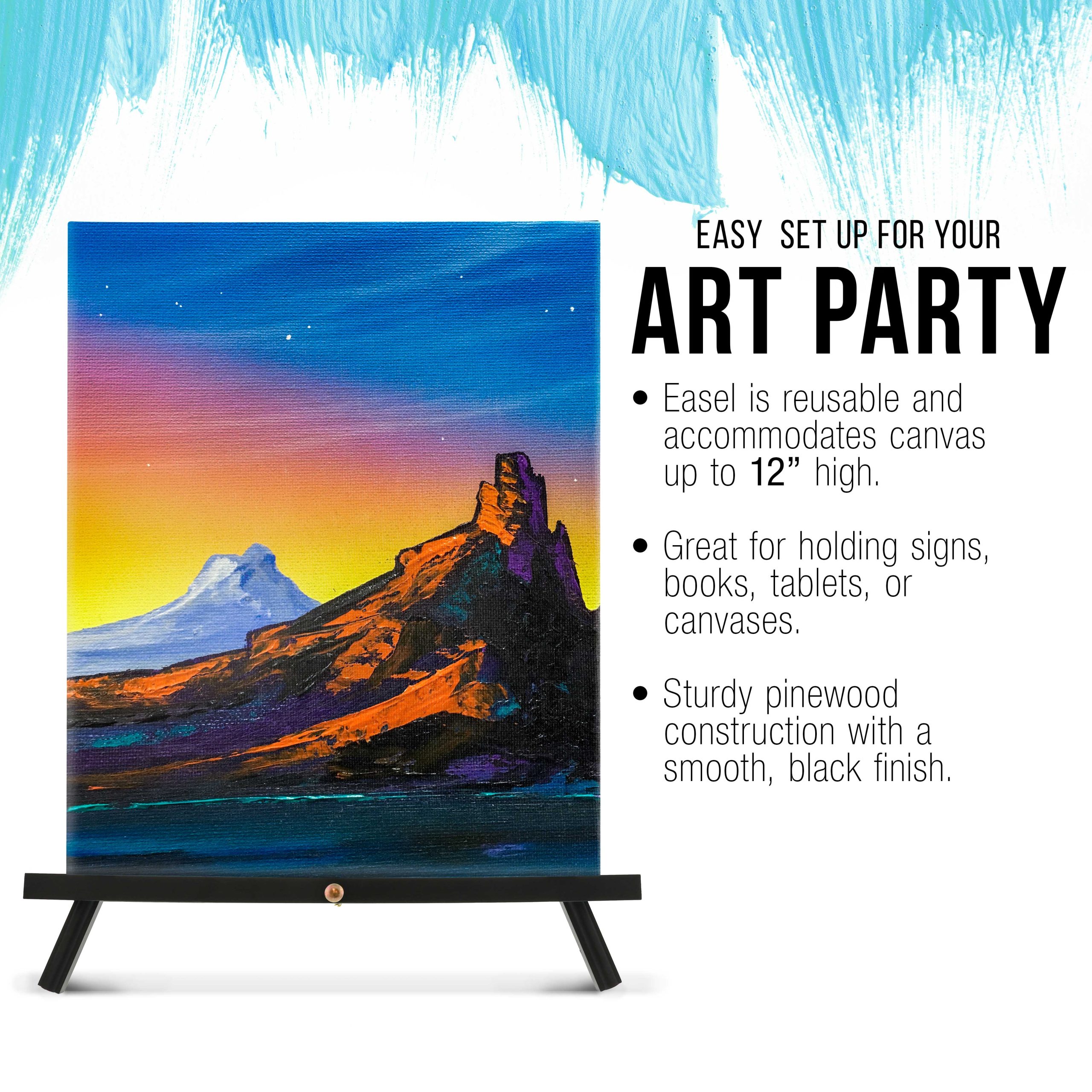 12 Black Wood Tabletop Easel (4 Pack) - Adjustable A-Frame Canvas Stand for Painting Party & Signs - Table Top Easel for Painting. Canvas Holder. Crafts. Photos. Pictures - Image 4