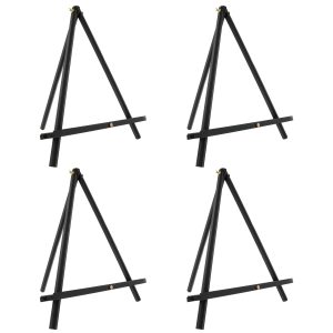 12 Black Wood Tabletop Easel (4 Pack) - Adjustable A-Frame Canvas Stand for Painting Party & Signs - Table Top Easel for Painting. Canvas Holder. Crafts. Photos. Pictures