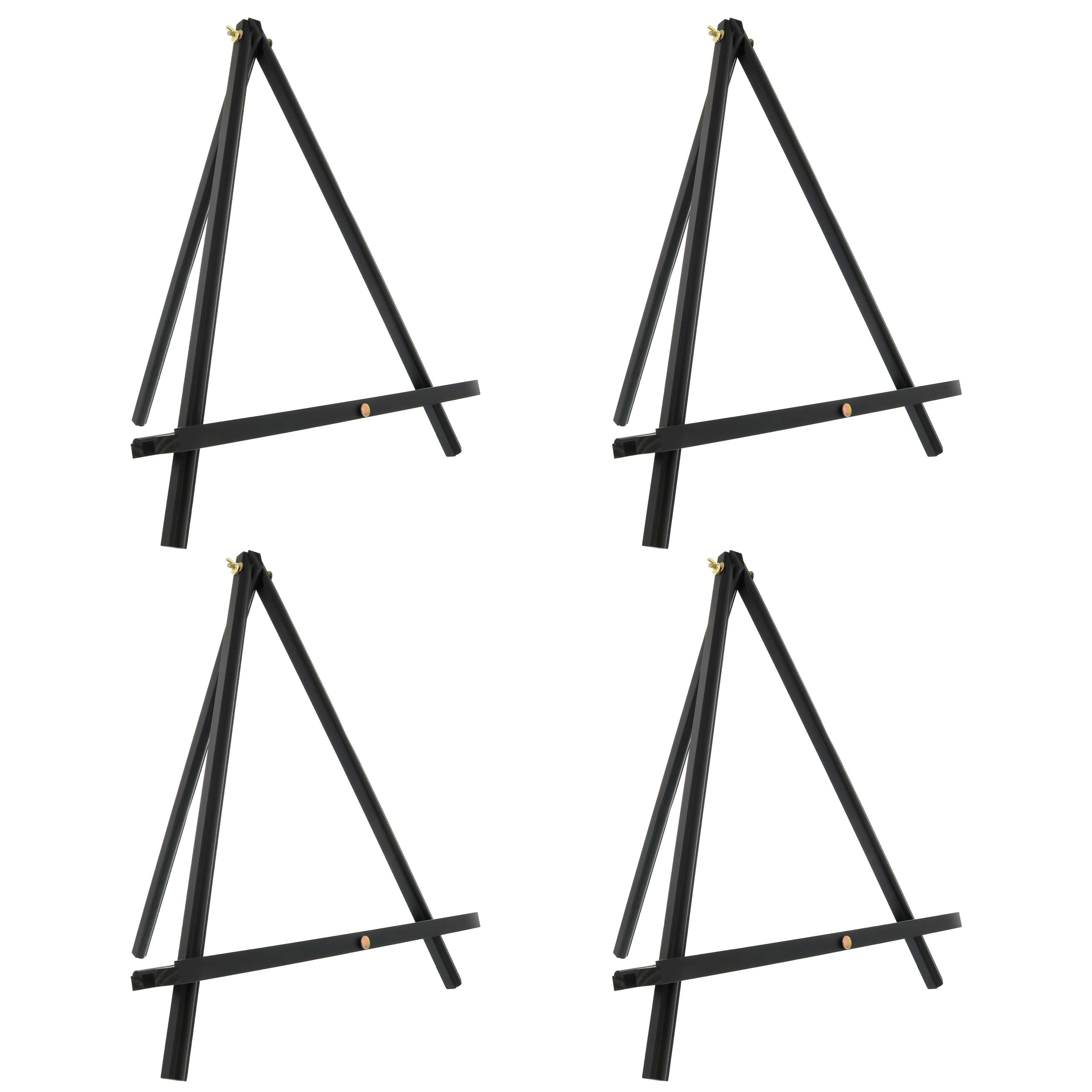 12 Black Wood Tabletop Easel (4 Pack) - Adjustable A-Frame Canvas Stand for Painting Party & Signs - Table Top Easel for Painting. Canvas Holder. Crafts. Photos. Pictures