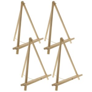 16 Natural Wood Tabletop Easel (4 Pack) - Adjustable A-Frame Canvas Stand for Painting Party & Signs - Table Top Easel for Painting. Canvas Holder. Crafts. Photos. Pictures