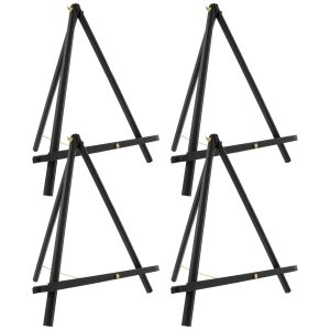 16 Black Wood Tabletop Easel (4 Pack) - Adjustable A-Frame Canvas Stand for Painting Party & Signs - Table Top Easel for Painting. Canvas Holder. Crafts. Photos. Pictures