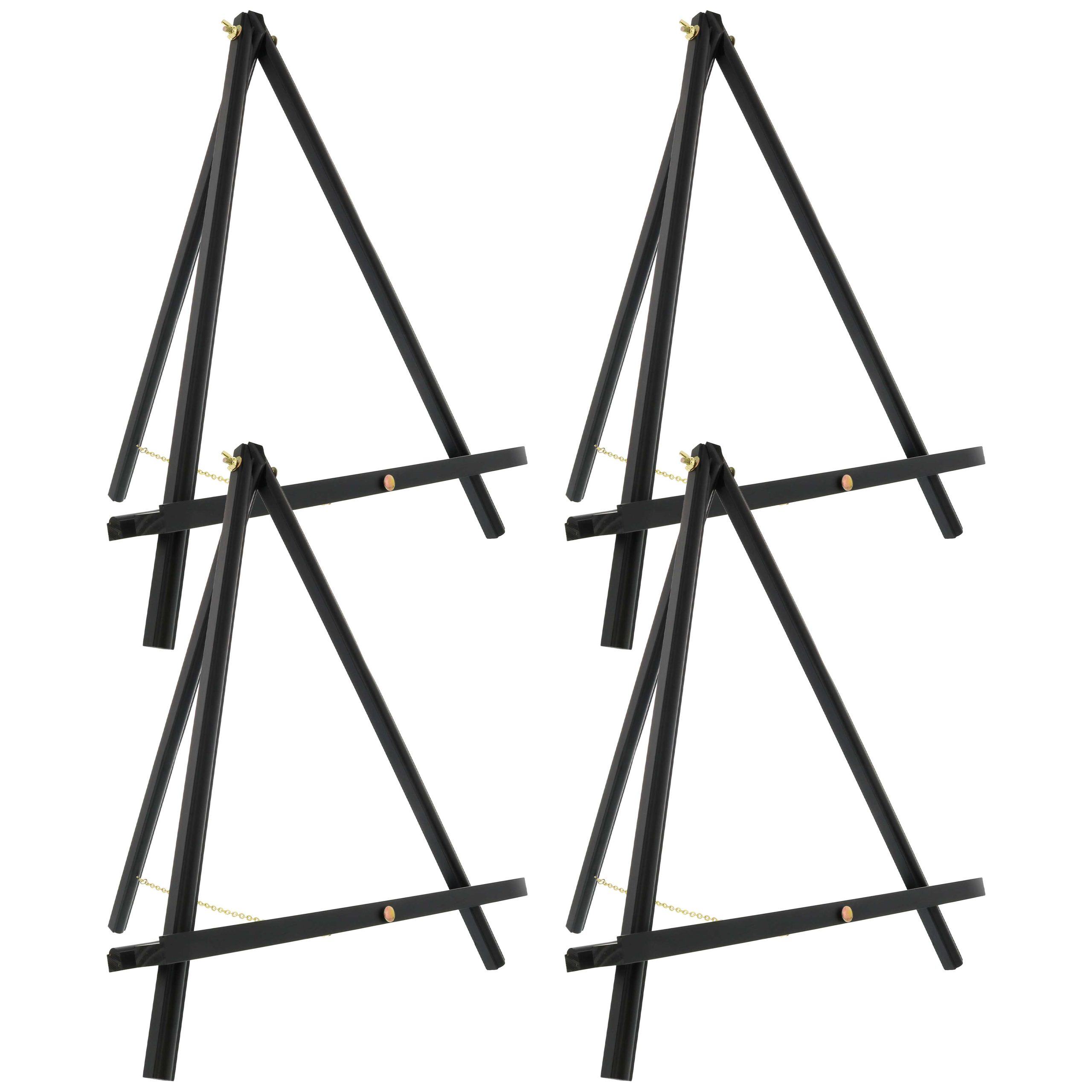 16 Black Wood Tabletop Easel (4 Pack) - Adjustable A-Frame Canvas Stand for Painting Party & Signs - Table Top Easel for Painting. Canvas Holder. Crafts. Photos. Pictures