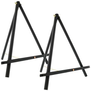 20 Black Wood Tabletop Easel (2 Pack) - Adjustable A-Frame Canvas Stand for Painting Party & Signs - Table Top Easel for Painting. Canvas Holder. Crafts. Photos. Pictures