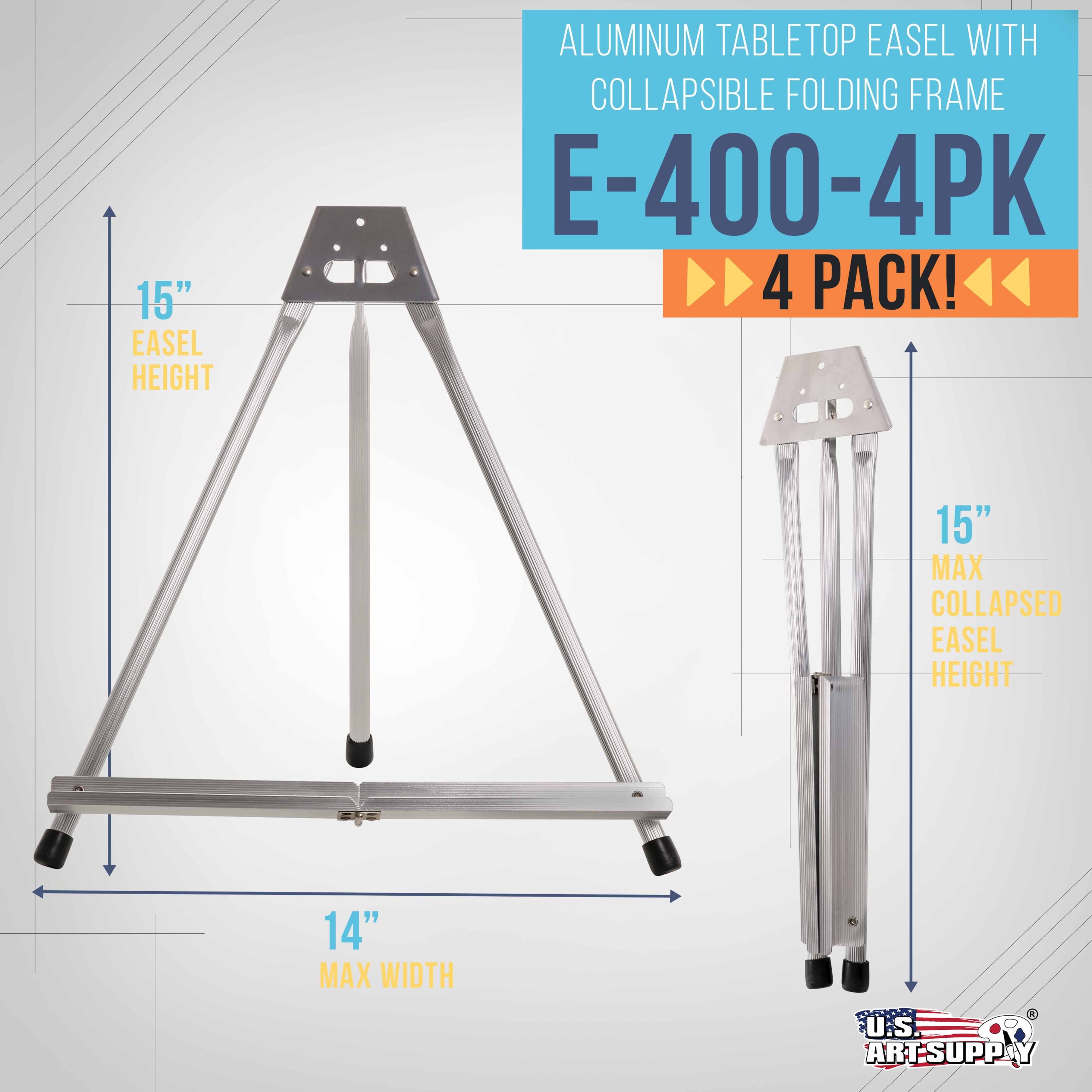 15 High Aluminum Tabletop Display Easel for Painting (4 Pack). Adjustable Folding Stand - Portable Art Easel for Displaying Canvas. Whiteboards. Posters. Signs. Pictures. Paintings - Image 2